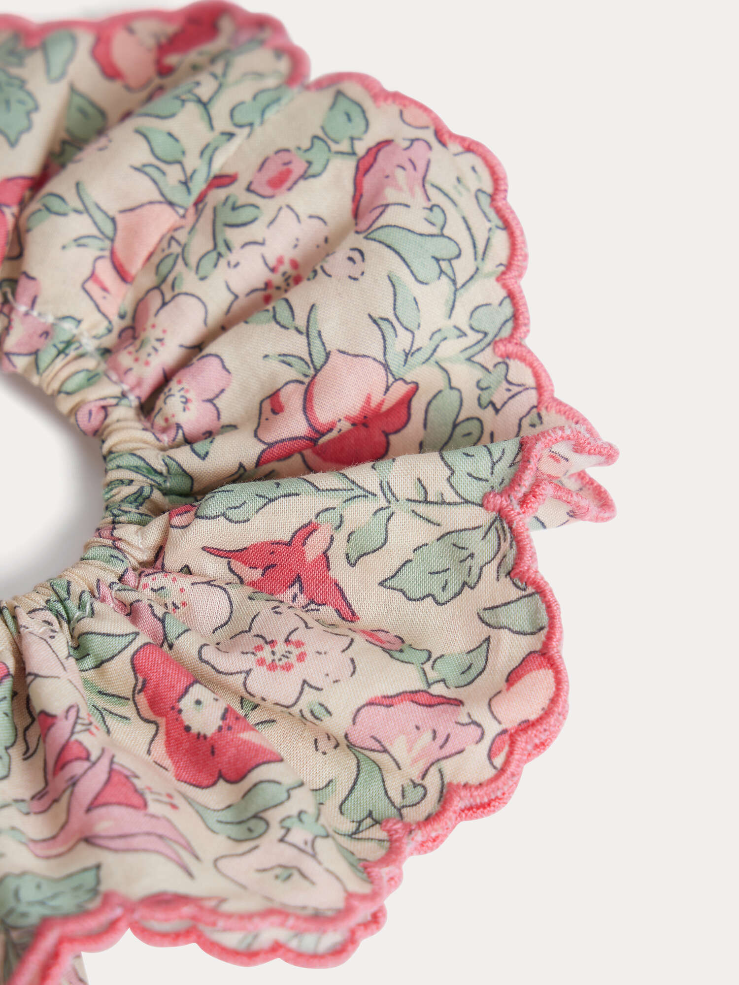 Lilium scrunchie with embroidered edge in Liberty organic cotton fabric - Image 2