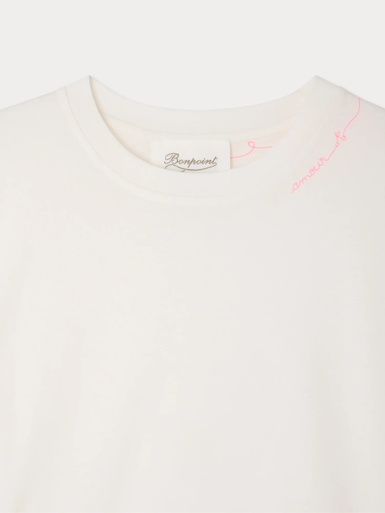 Linda embroidered "amour" t-shirt in organic cotton - Image 4