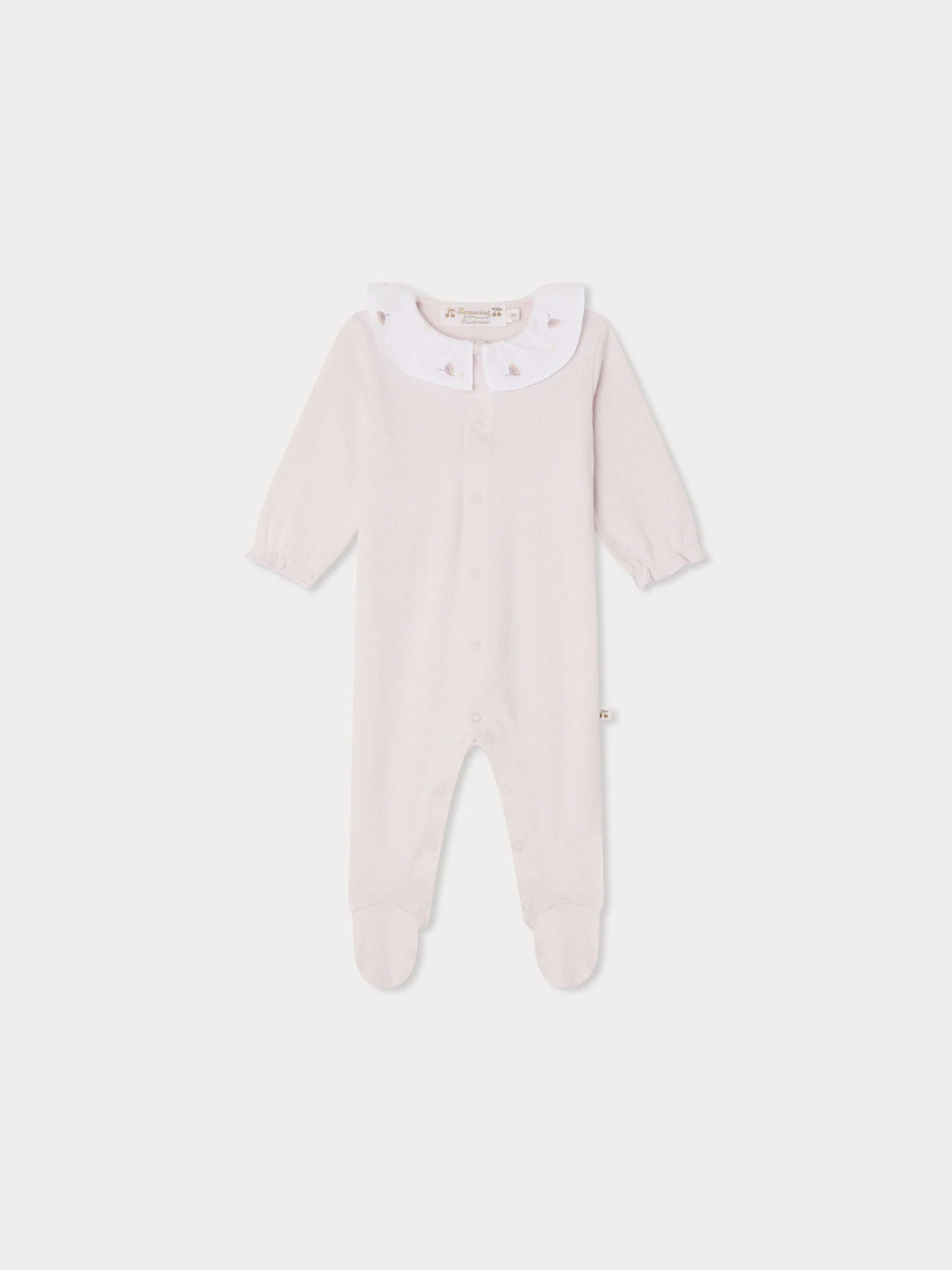 Lintina hand-embroidered pointelle pyjamas in organic cotton