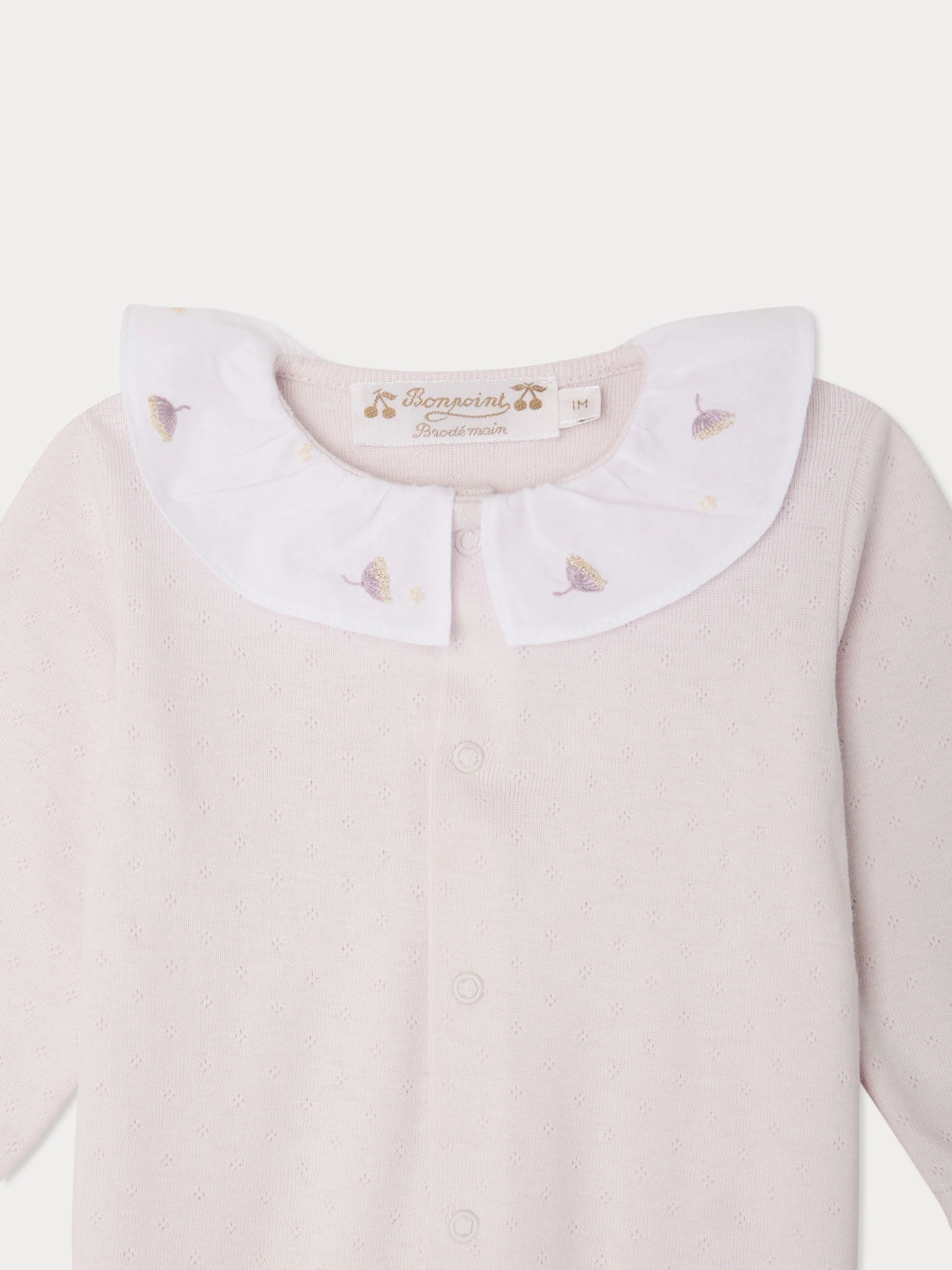Lintina hand-embroidered pointelle pyjamas in organic cotton - Image 3