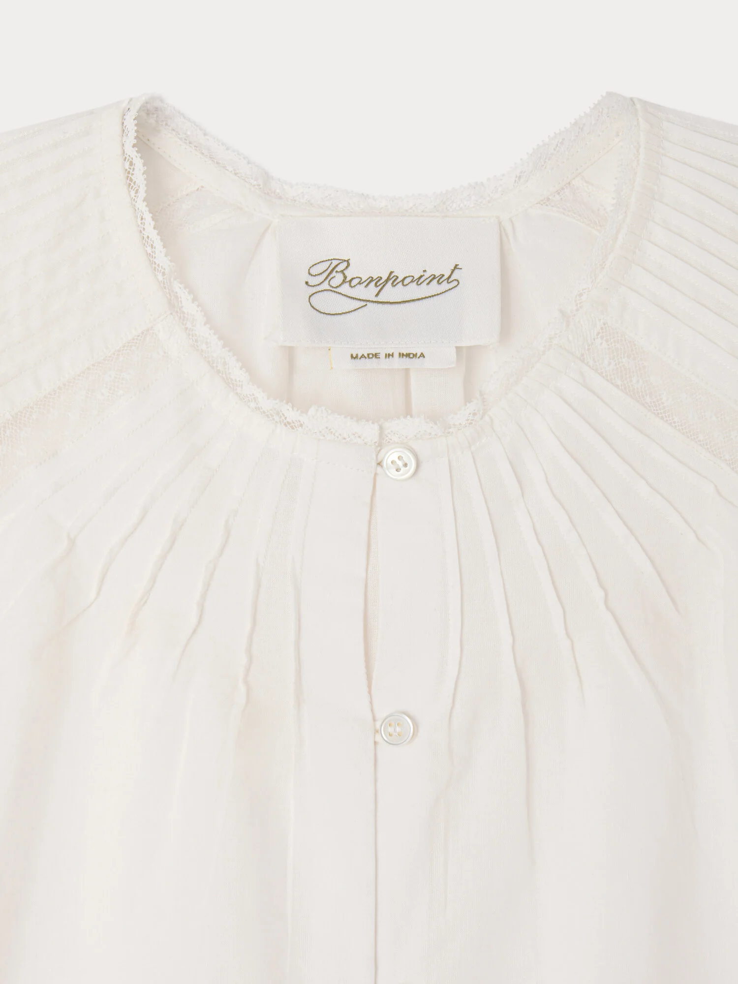 Lison blouse in organic cotton voile and Calais lace - Image 4