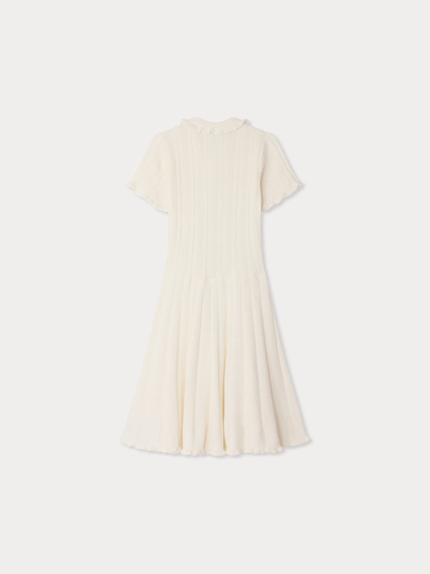 Lobelie ruffled dress in organic cotton and cashmere - Image 3