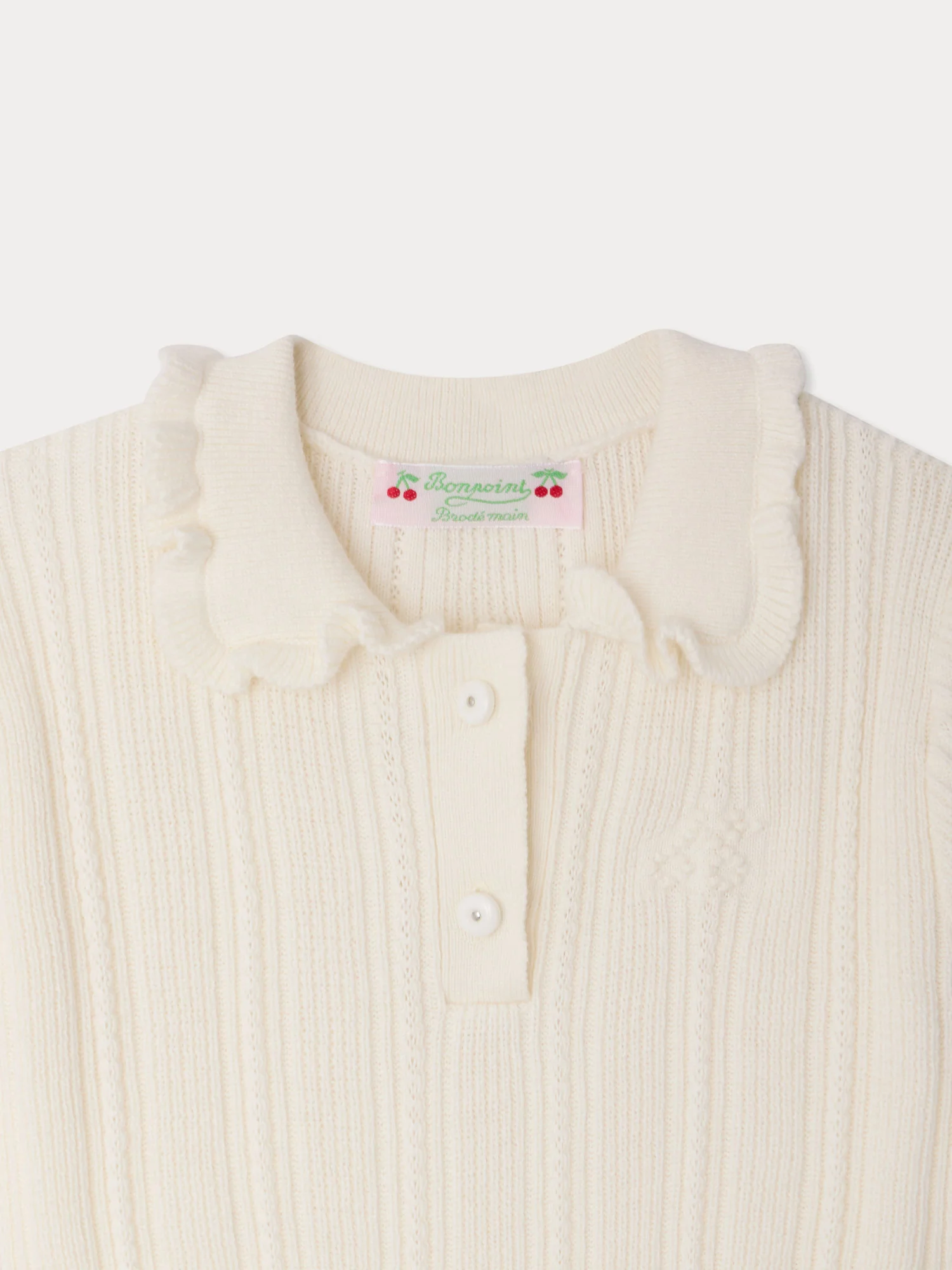 Lobelie ruffled dress in organic cotton and cashmere - Image 4