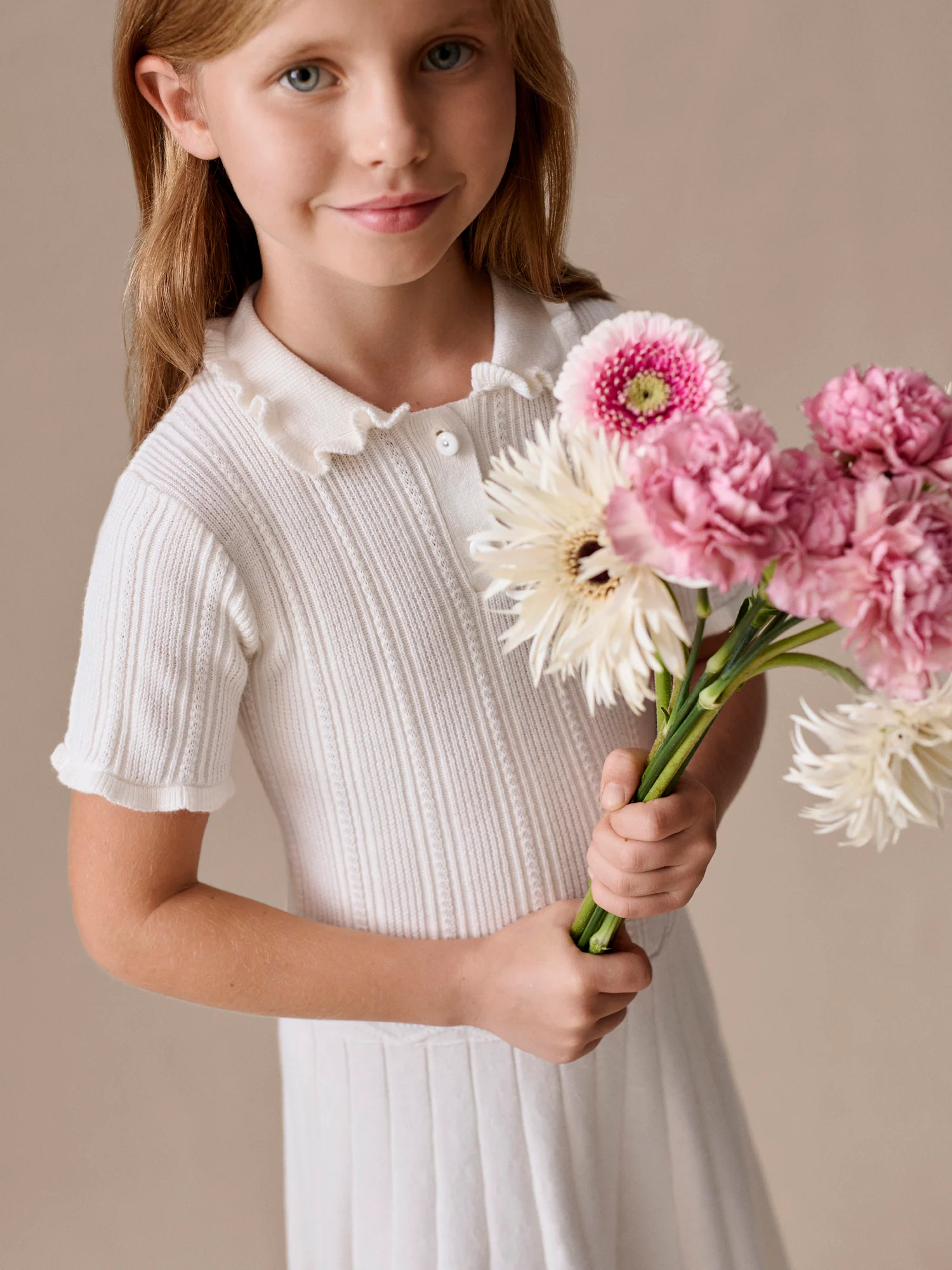 Lobelie ruffled dress in organic cotton and cashmere - Image 5