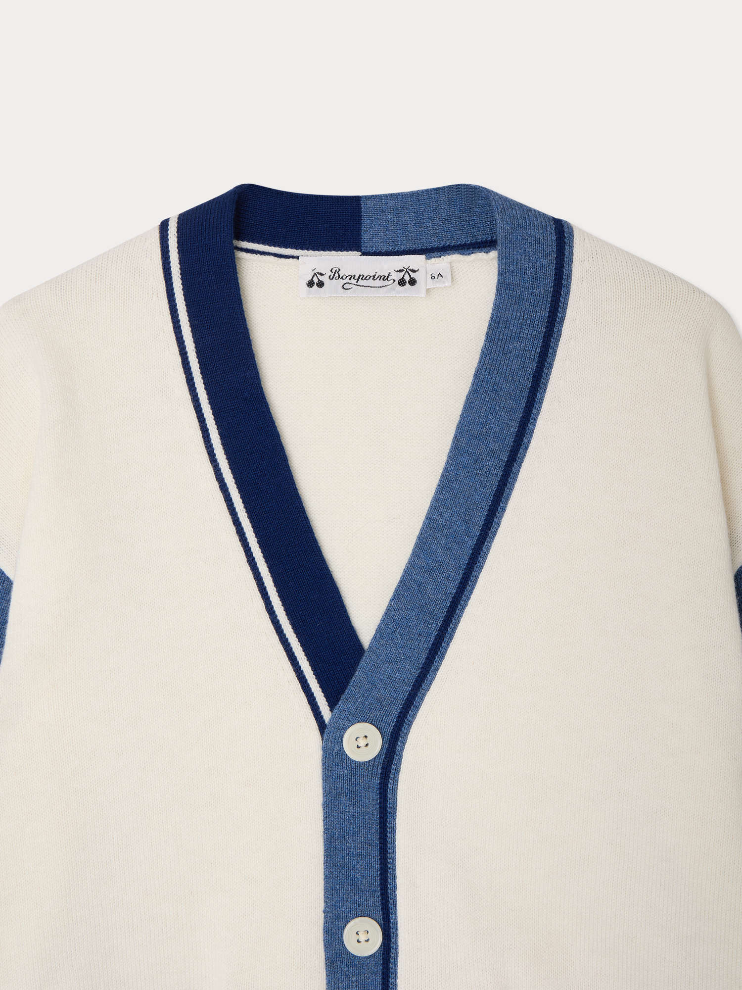 Loris V-neck cardigan in organic cotton and cashmere - Image 4