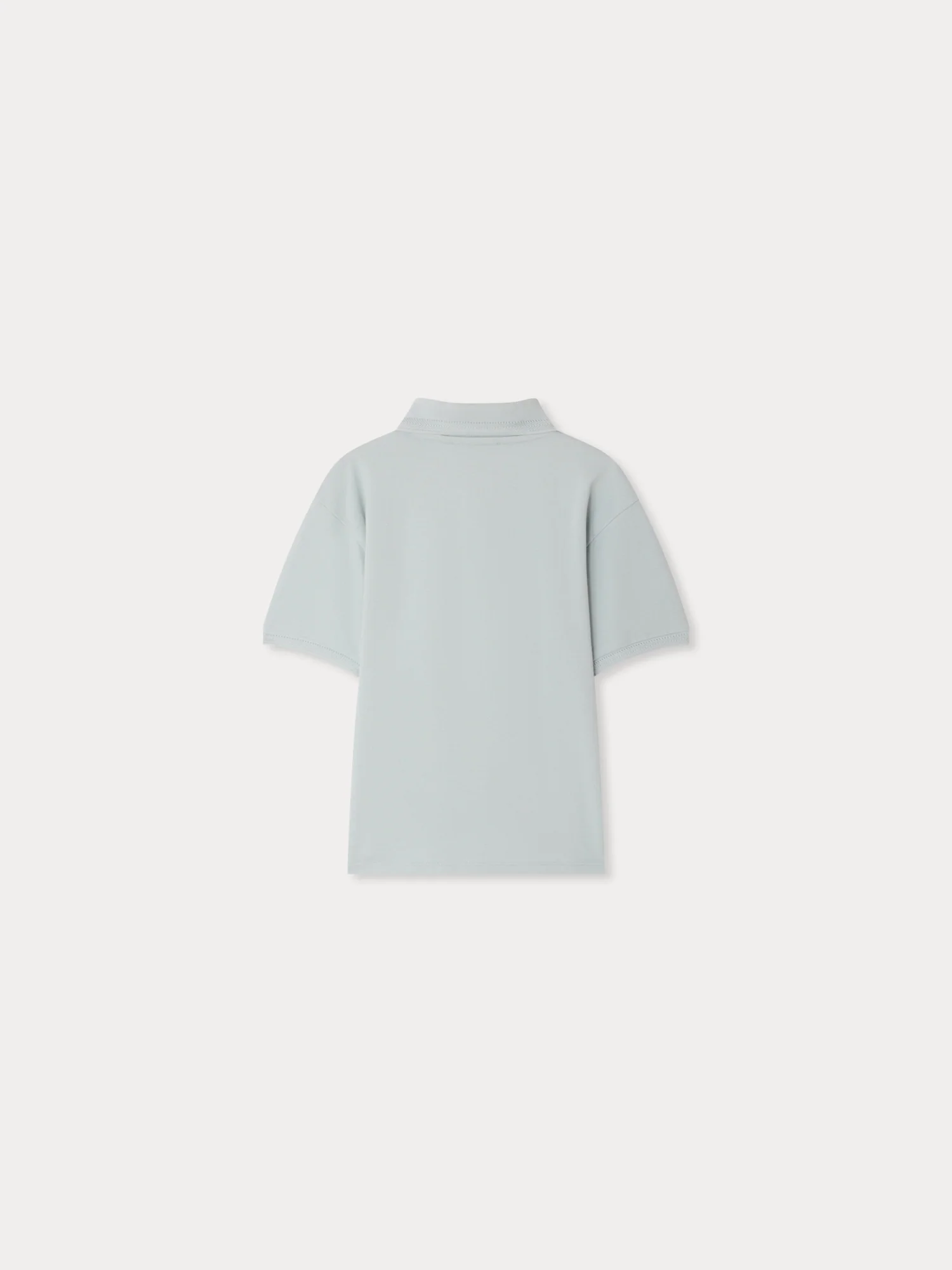 Lorris embroidered polo shirt in aqua blue organic cotton - Image 2