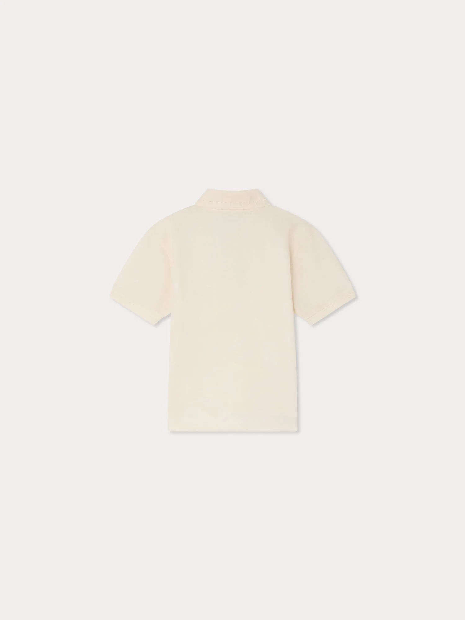 Lorris polo shirt embroidered in organic cotton milky white - Image 2