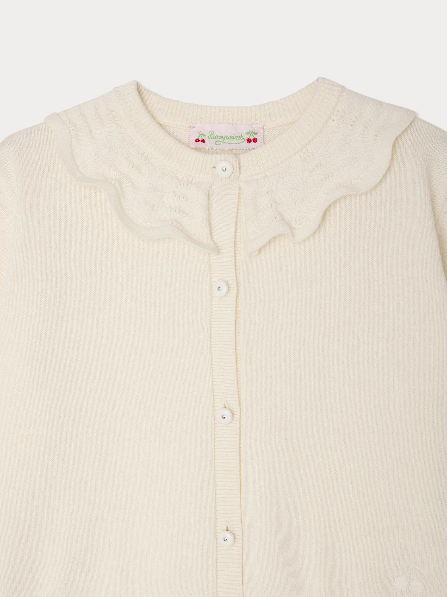 Lueur cardigan with ruffles in organic cotton and cashmere - Image 3