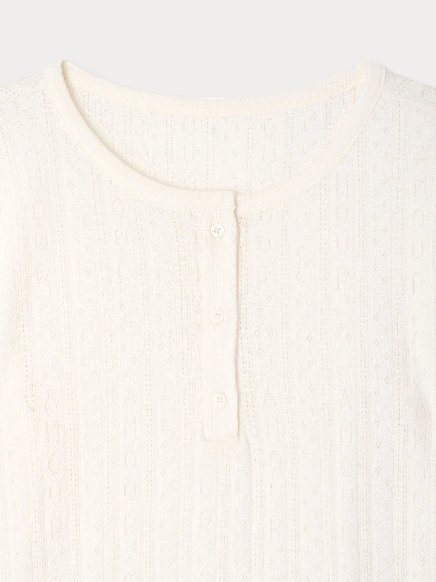 Luisetta t-shirt "amour" pointelle knit in organic cotton - Image 3