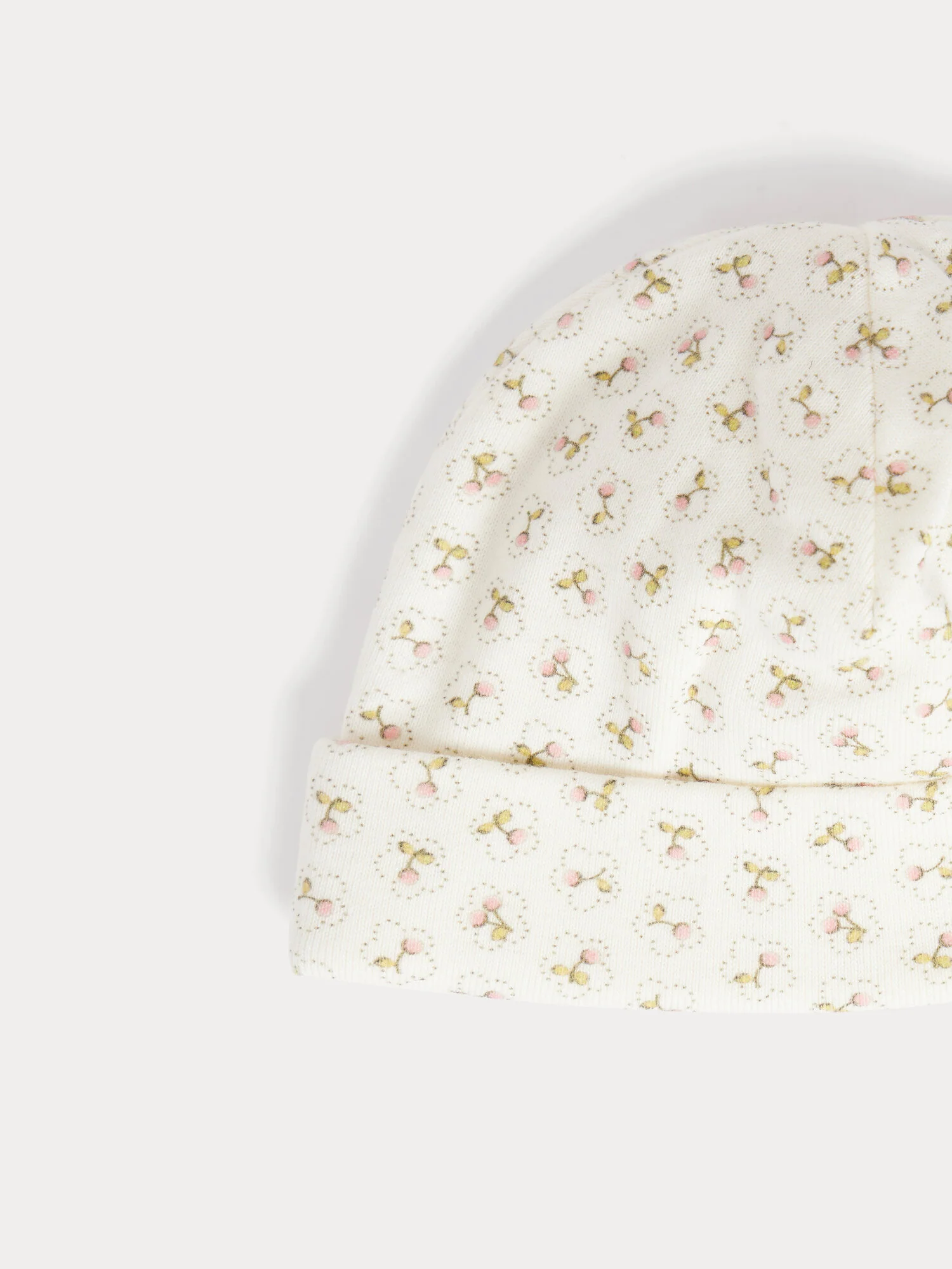 Lyann beanie with cherry print in organic cotton - Image 2