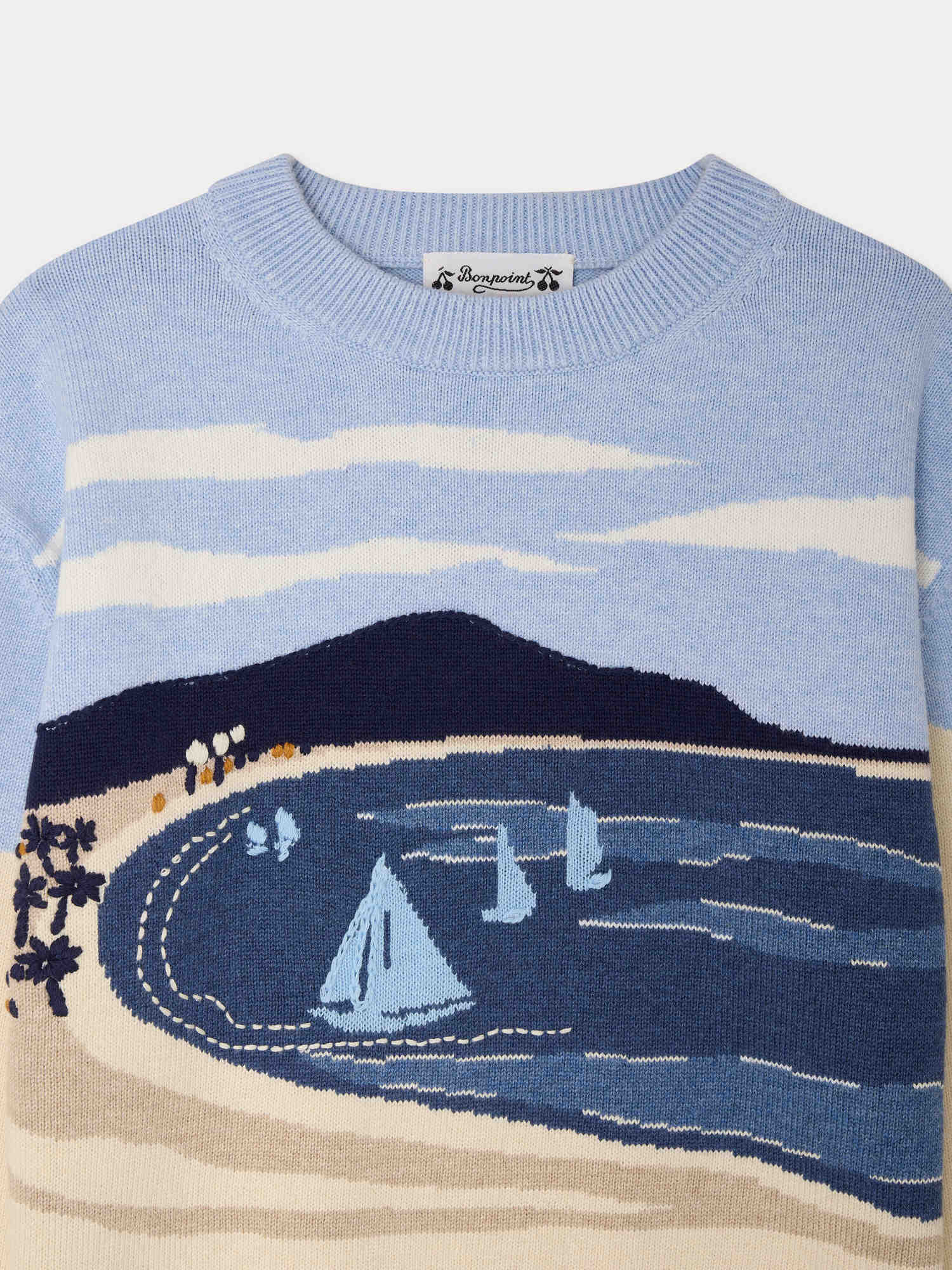 Lyle hand-embroidered seascape sweater in organic cotton and cashmere - Image 4