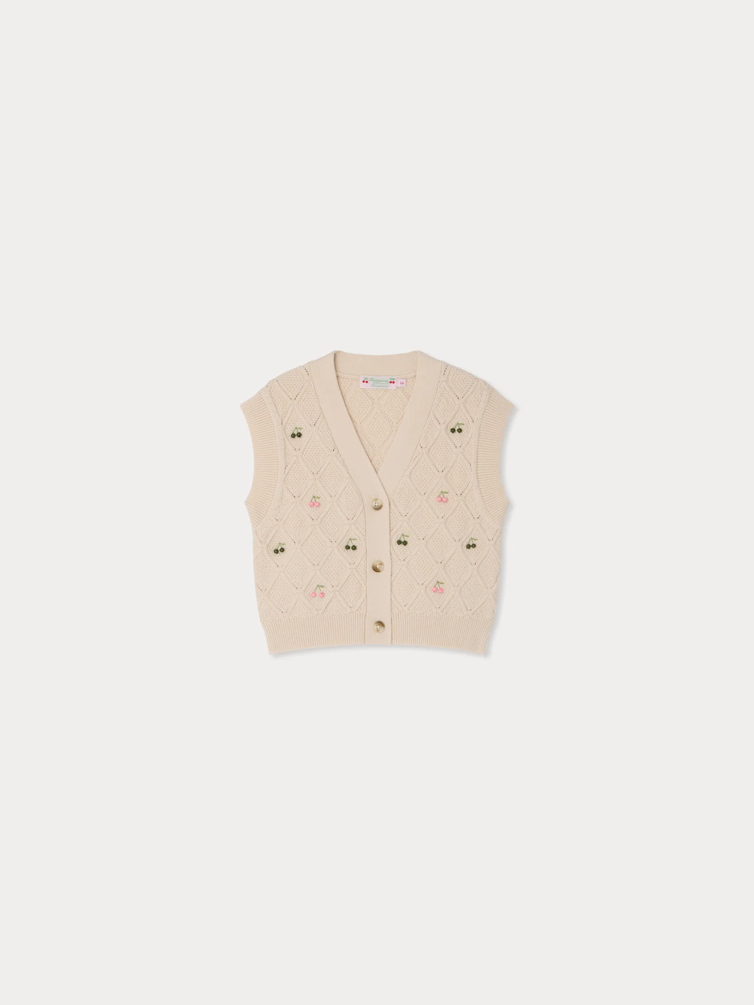 Lys V-neck cardigan with cherry embroidery
