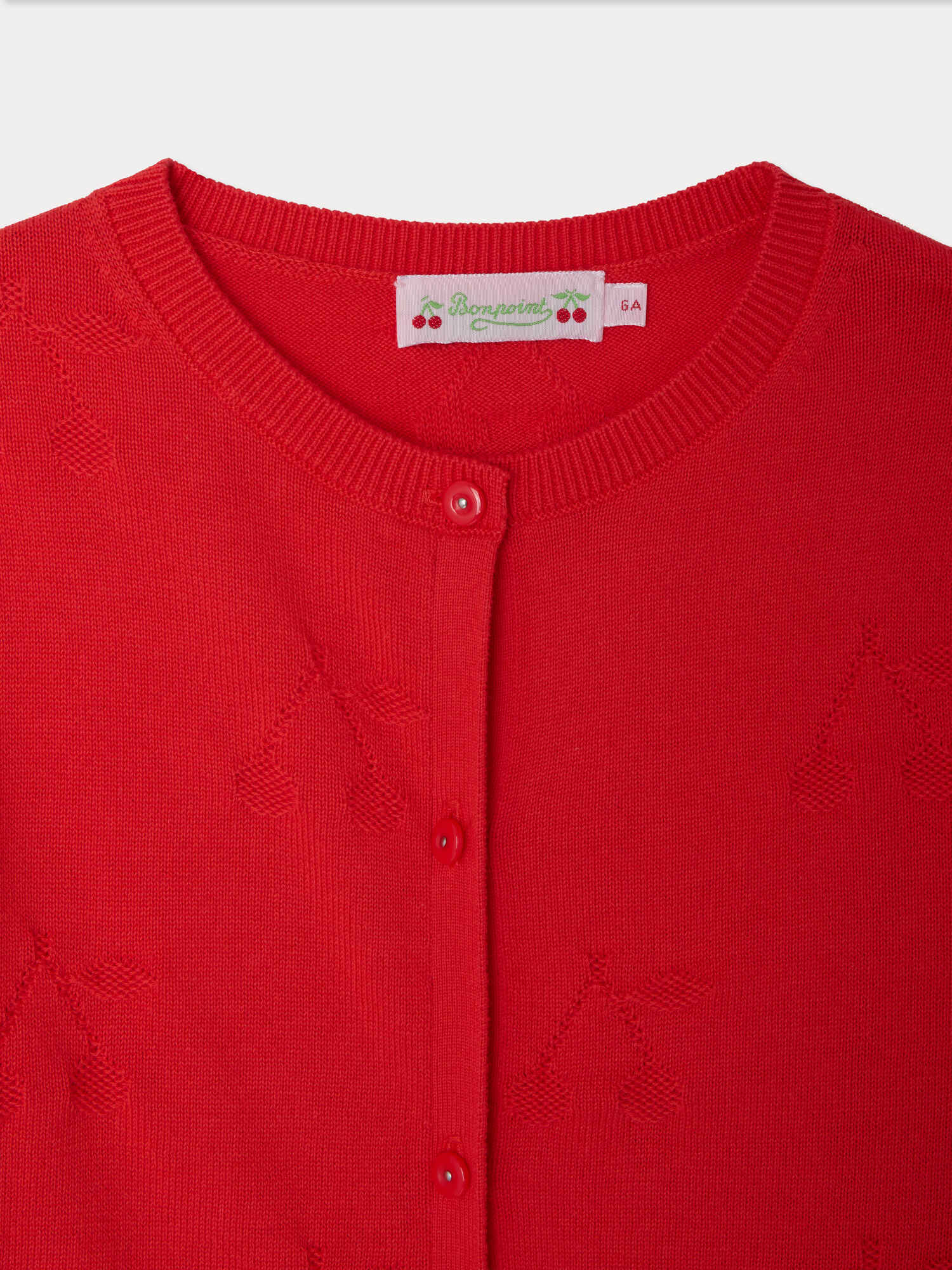 Lysia cardigan with a fancy cherry knit in organic cotton - Image 3