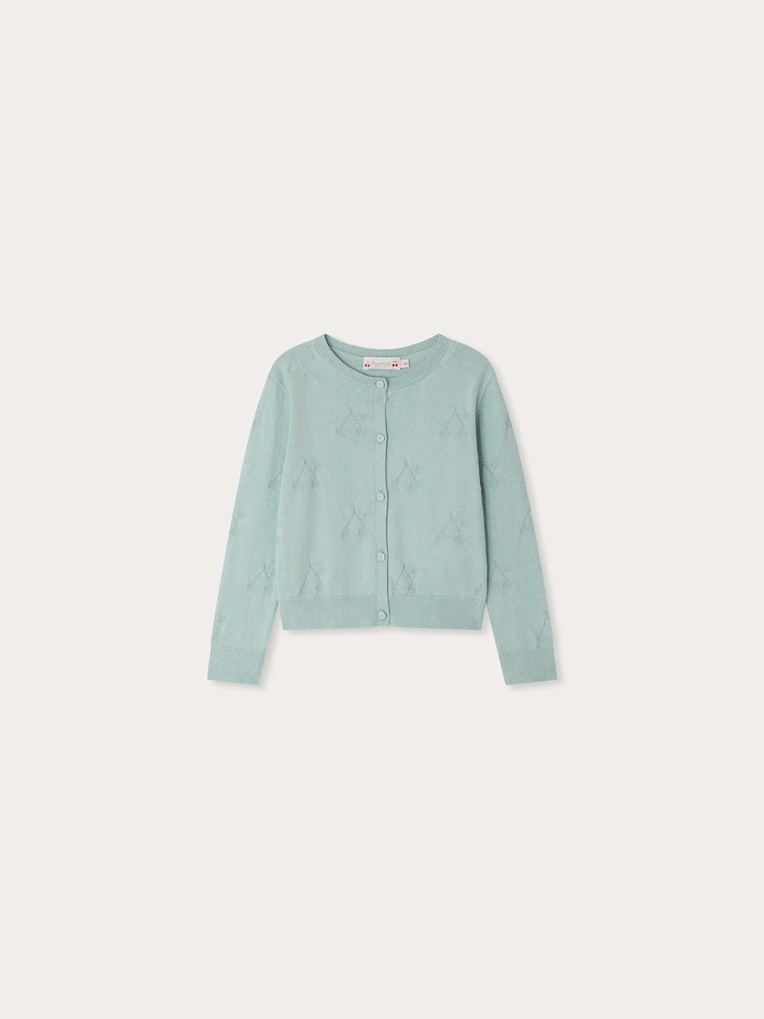 Lysia cardigan with a fancy cherry knit in organic cotton - Image 2