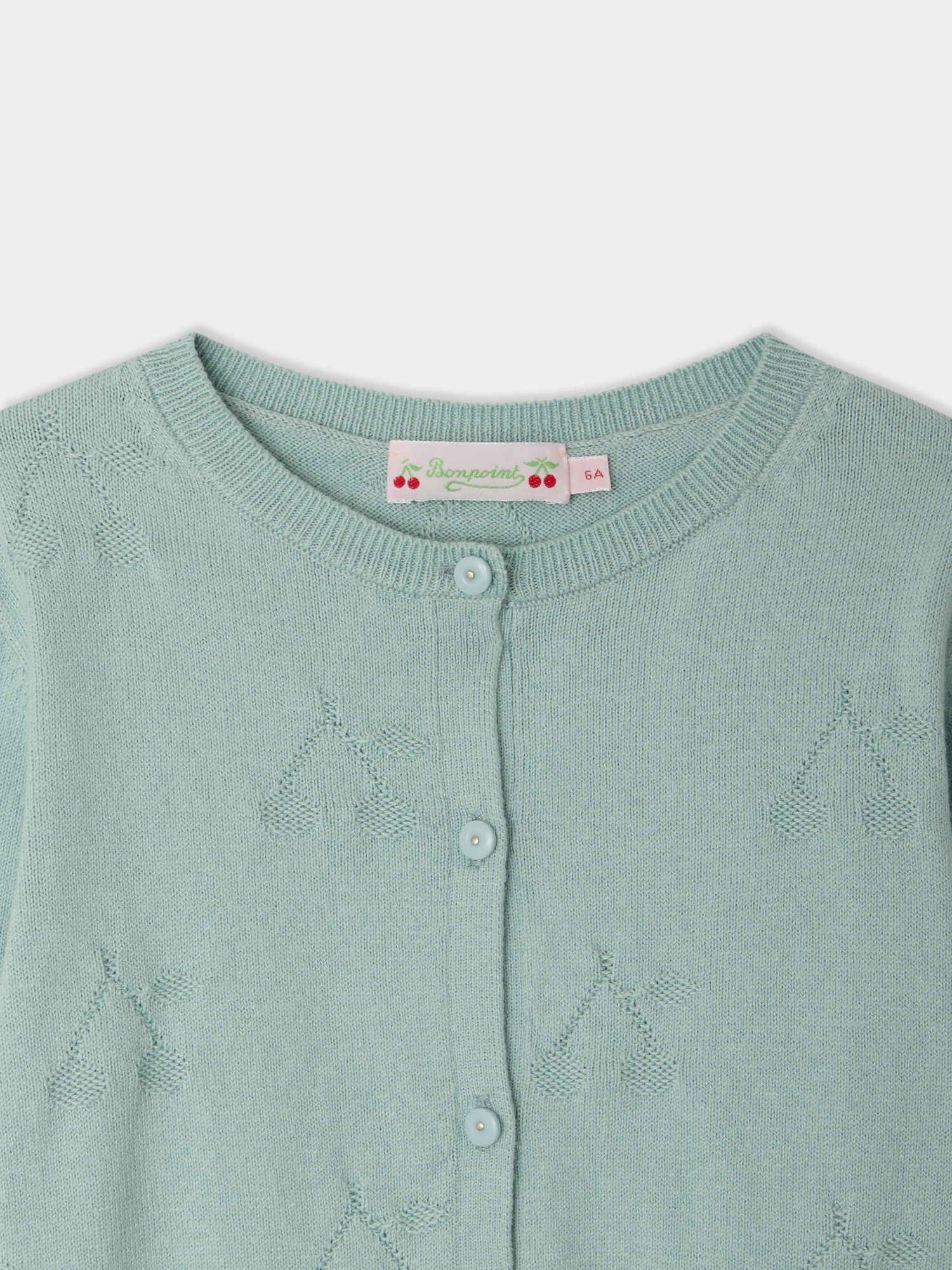 Lysia cardigan with a fancy cherry knit in organic cotton - Image 4
