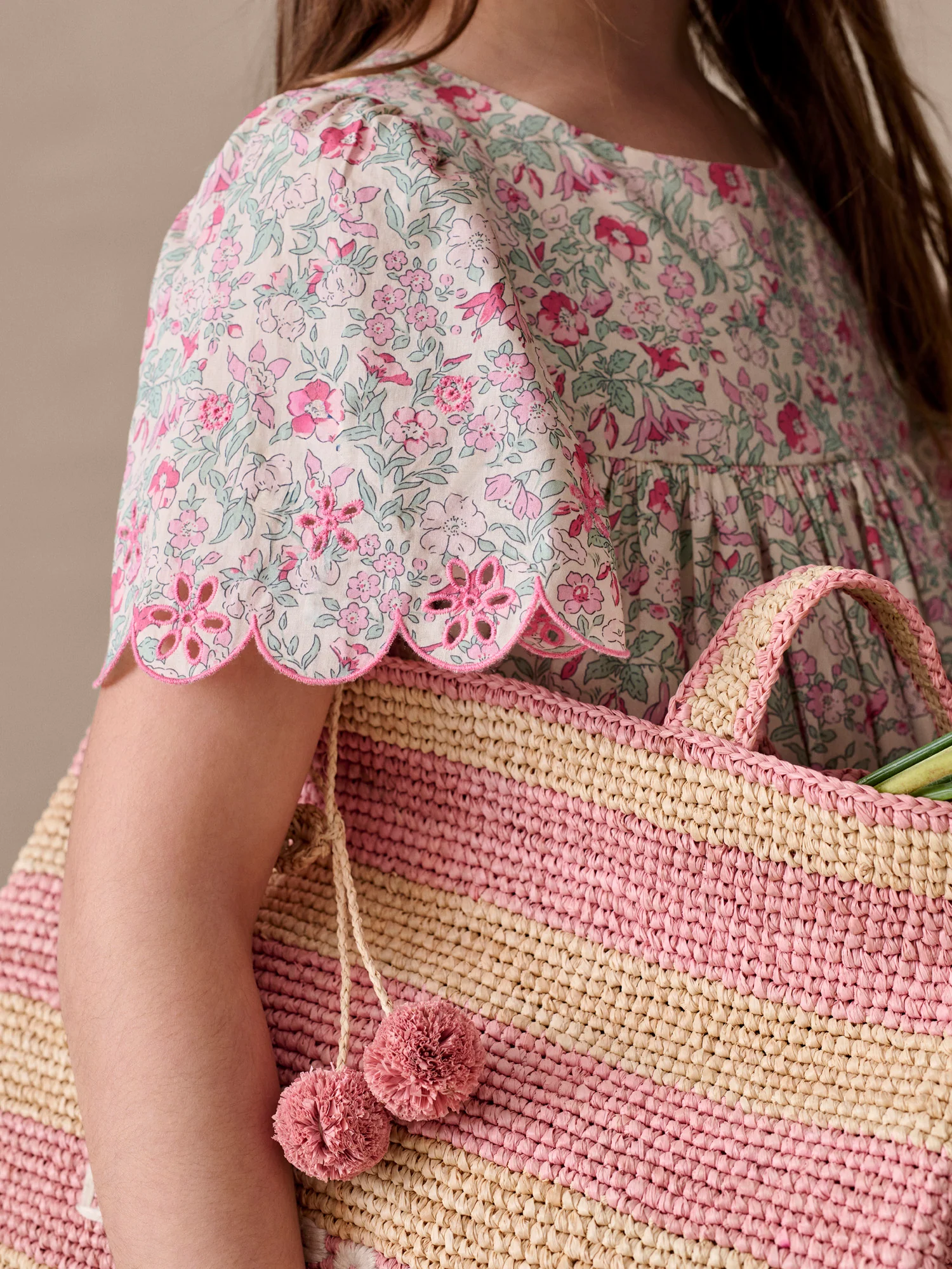 Lysiane dress with English embroidery in Liberty organic cotton fabric - Image 5