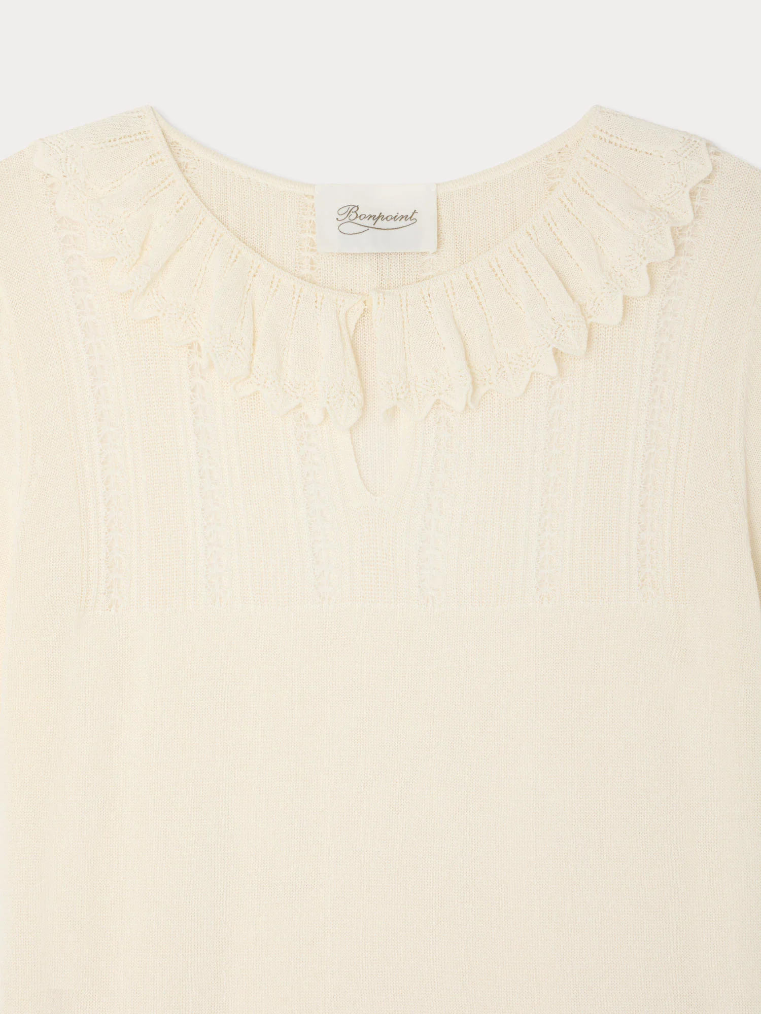 Lysias sweater with ruffles and pointelle knit - Image 4