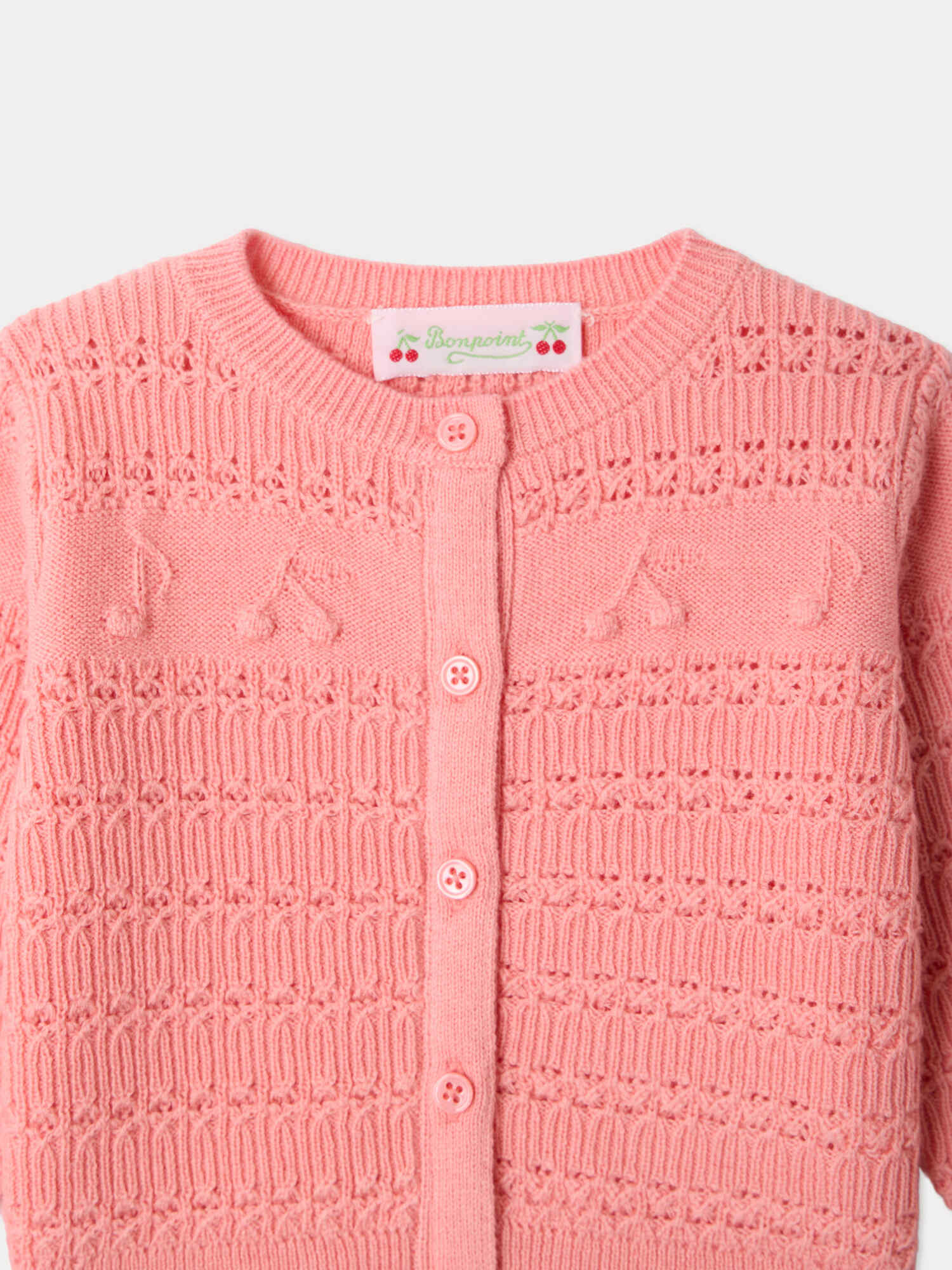 Mahana baby cardigan with cherry and musical note patterns - Image 3