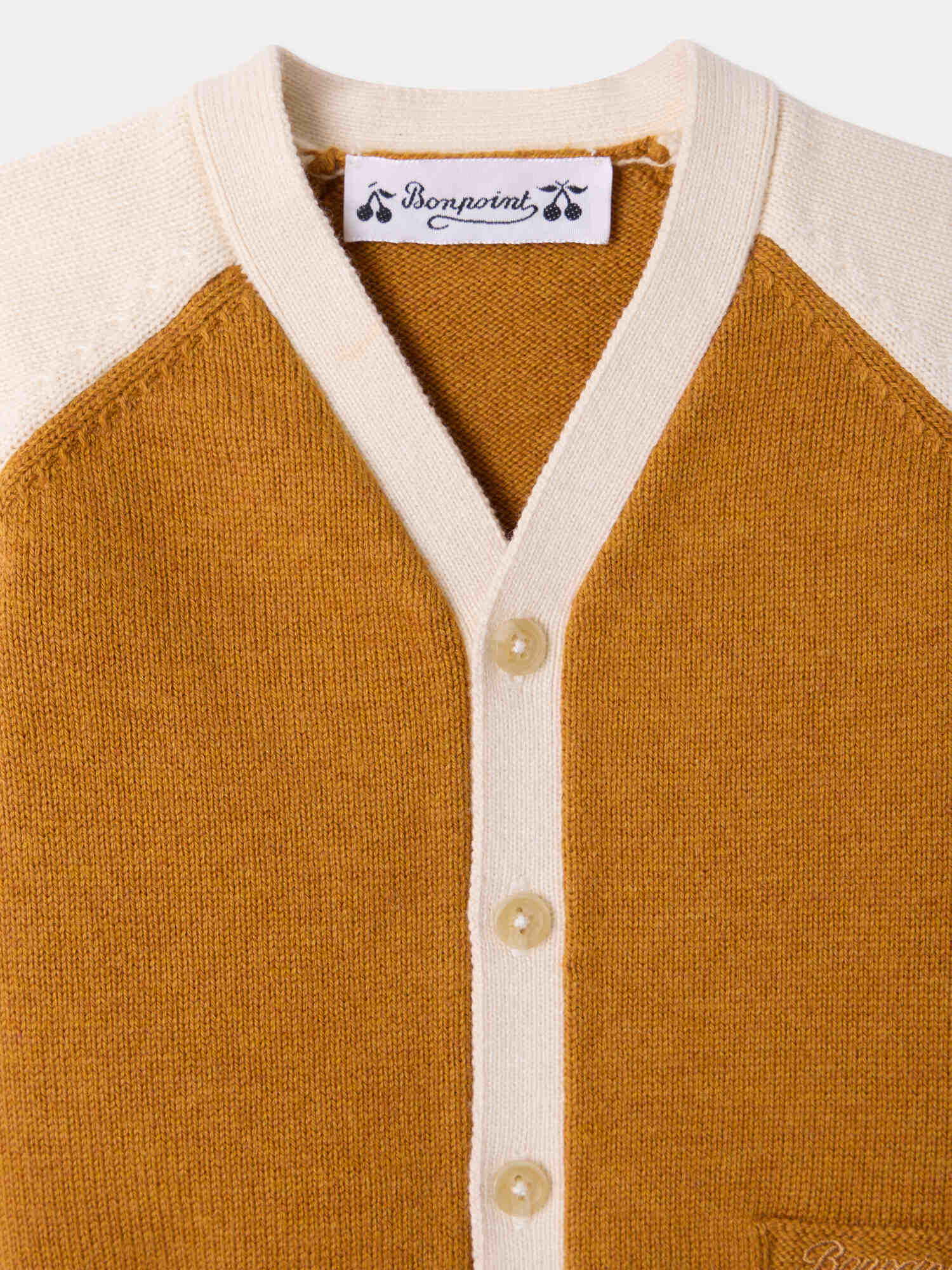 Marin Baby V-Neck Cardigan in Organic Cotton and Cashmere - Image 3
