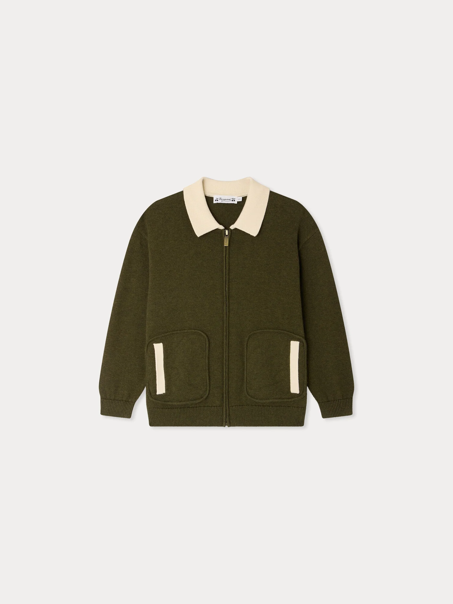 Martin cardigan with zipper in organic cotton