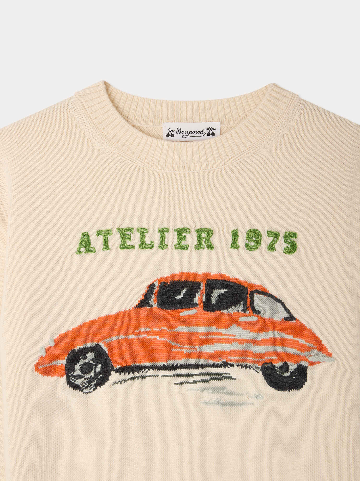 Martinez sweater with hand embroidered car - Image 4