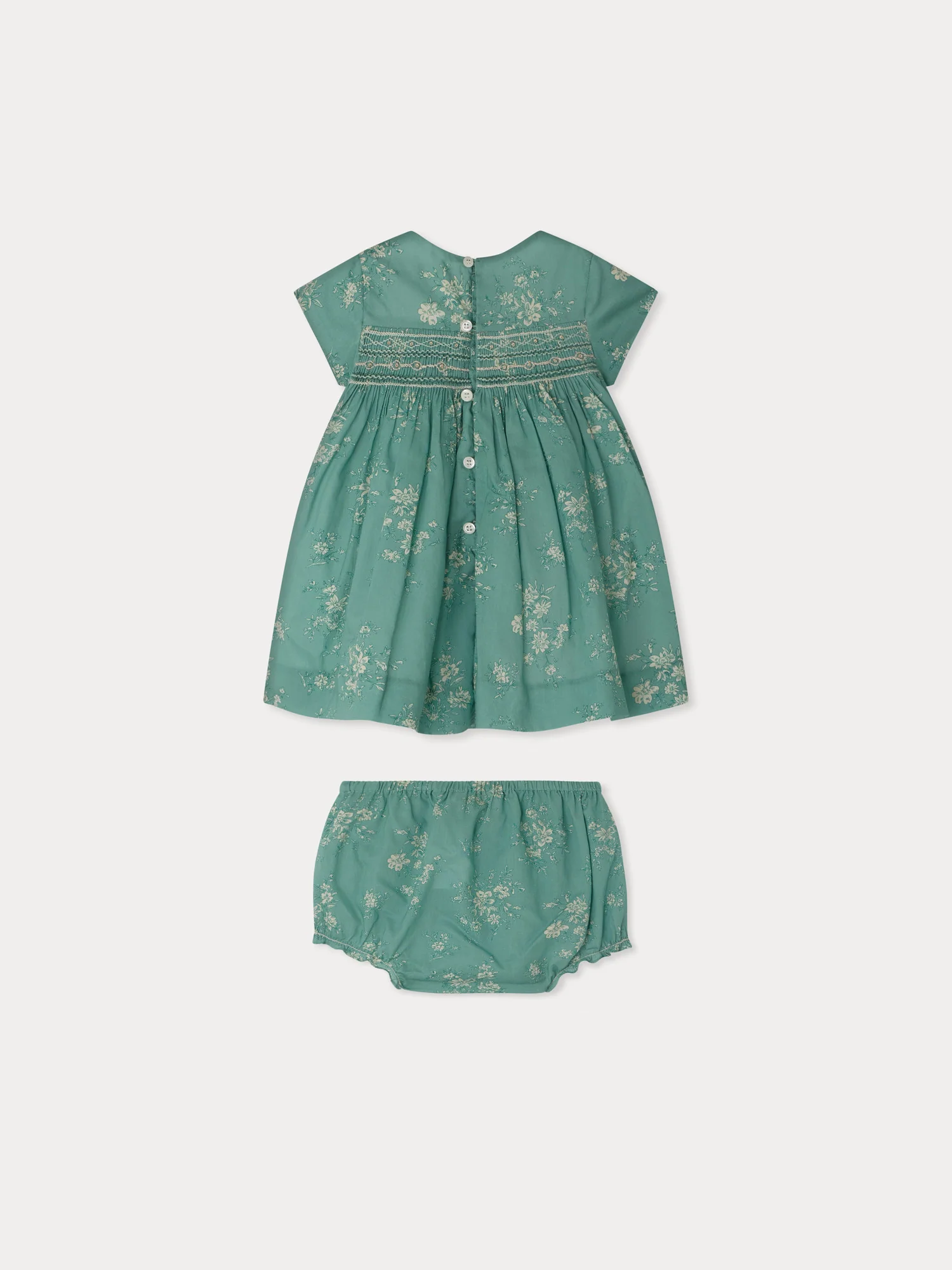 Maruska dress smocked and hand-embroidered in Liberty organic cotton fabric - Image 3