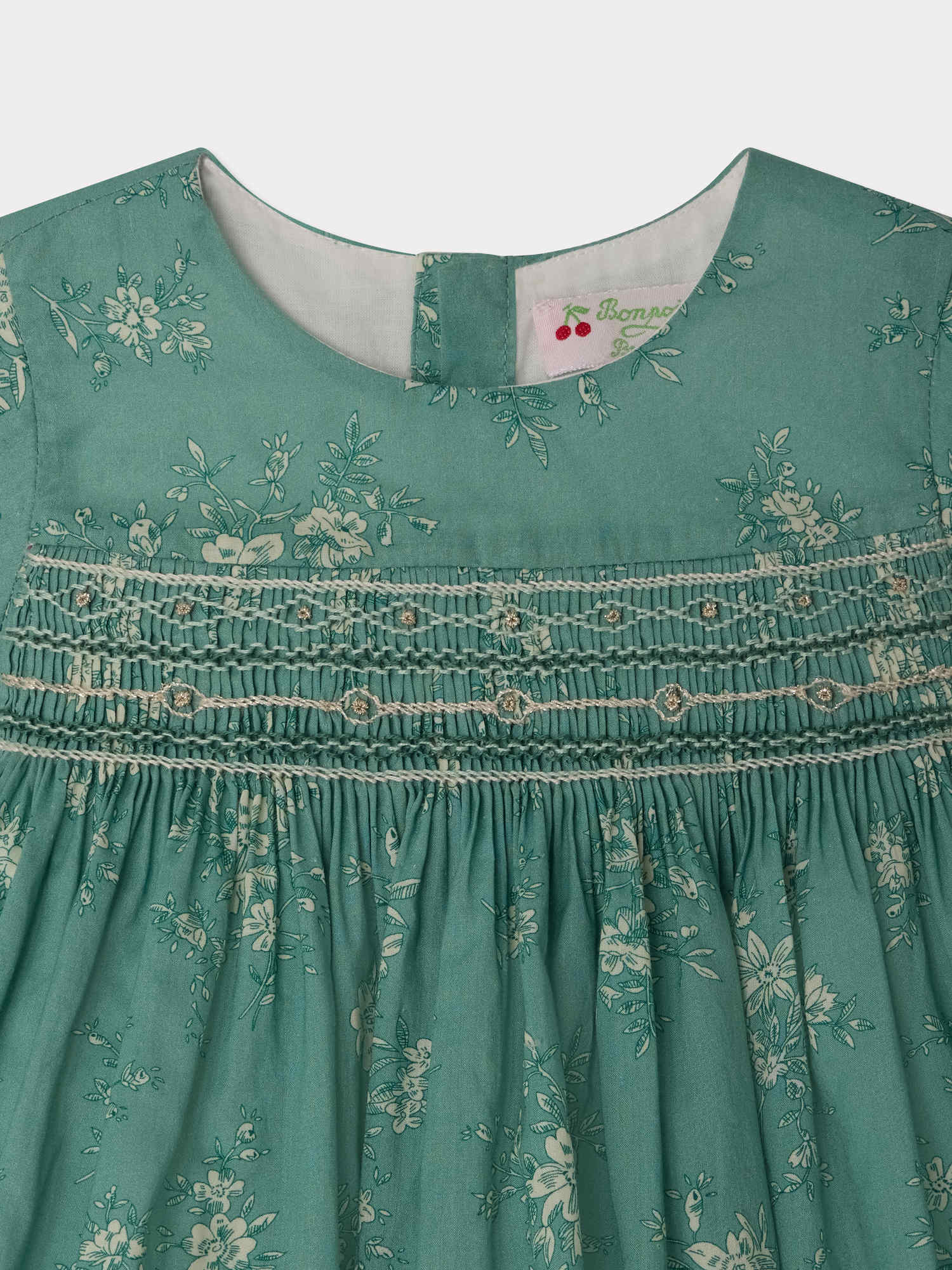 Maruska dress smocked and hand-embroidered in Liberty organic cotton fabric - Image 4