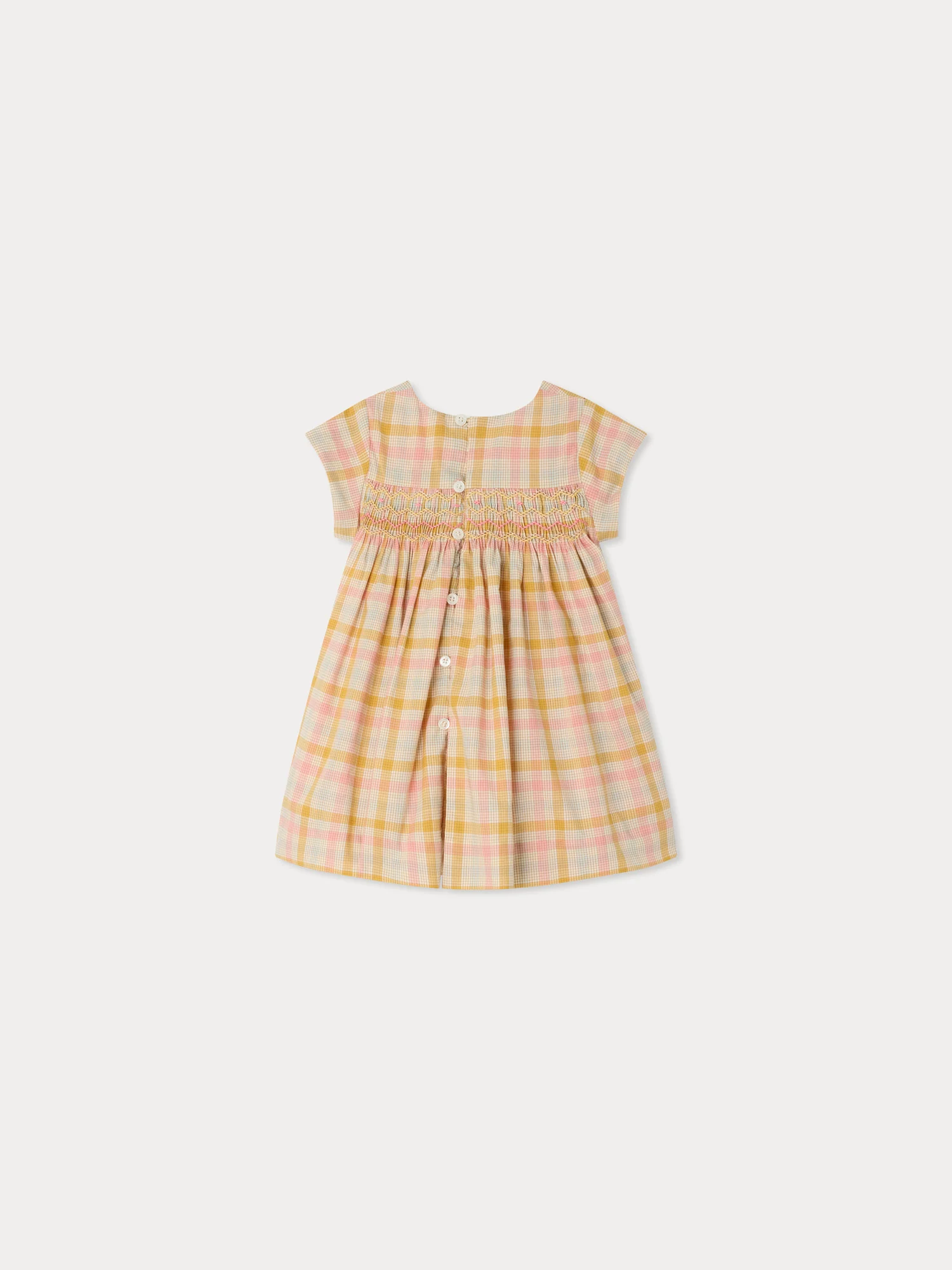 Maruska smocked and hand-embroidered dress in organic cotton - Image 3