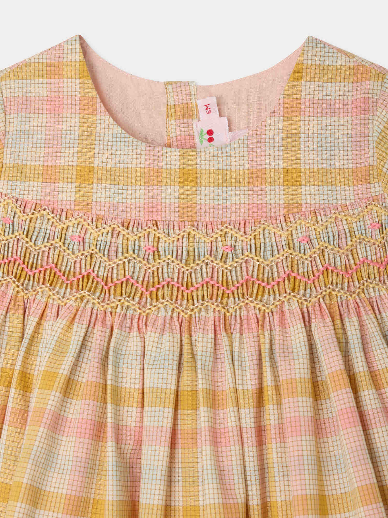 Maruska smocked and hand-embroidered dress in organic cotton - Image 4