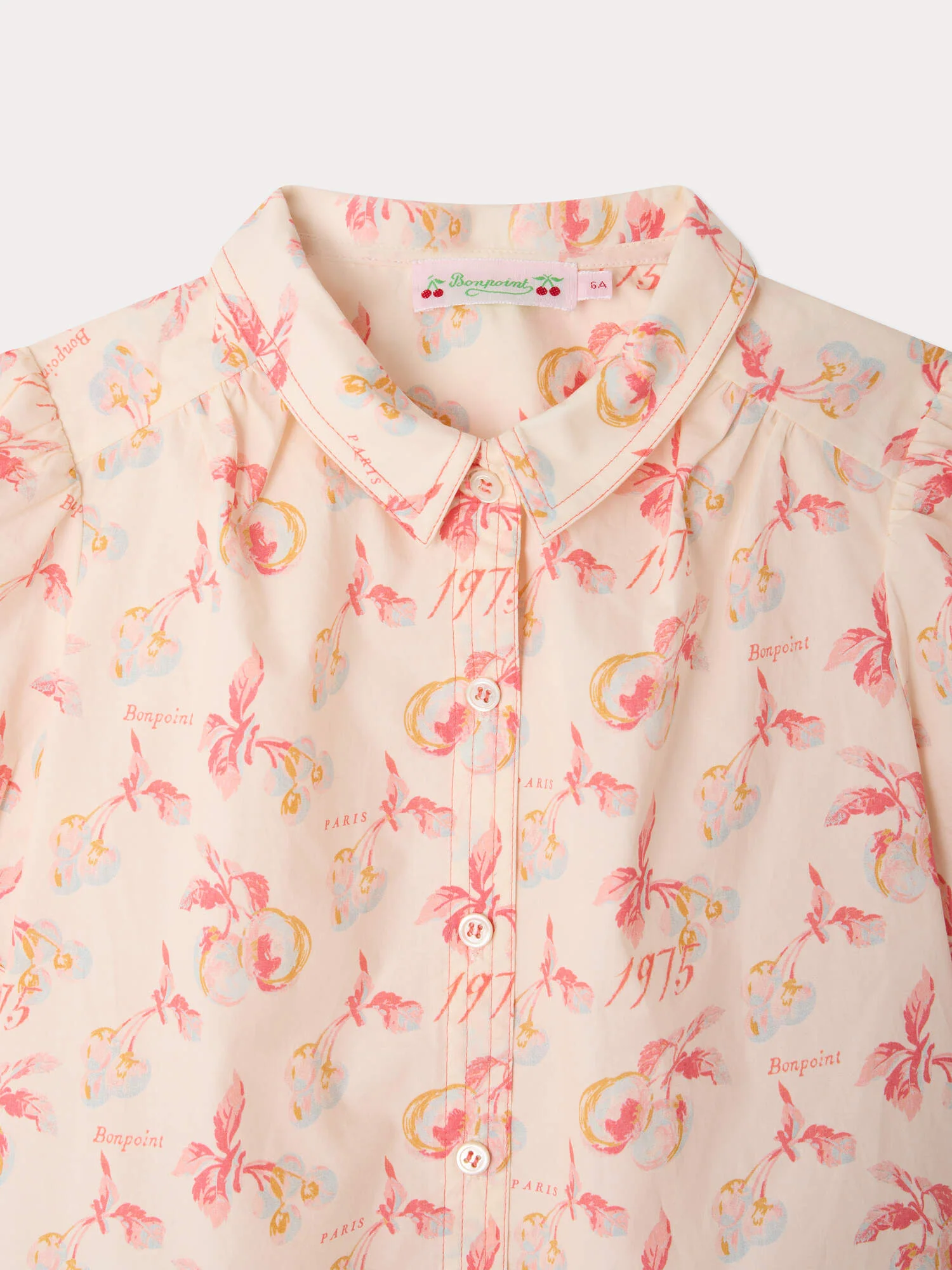Mathilda blouse with cherry print in organic cotton - Image 3