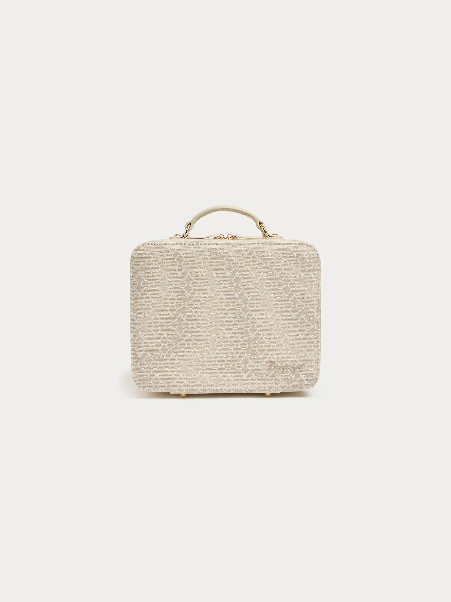 Medium Dalva suitcase with woven cherry motif in cotton
