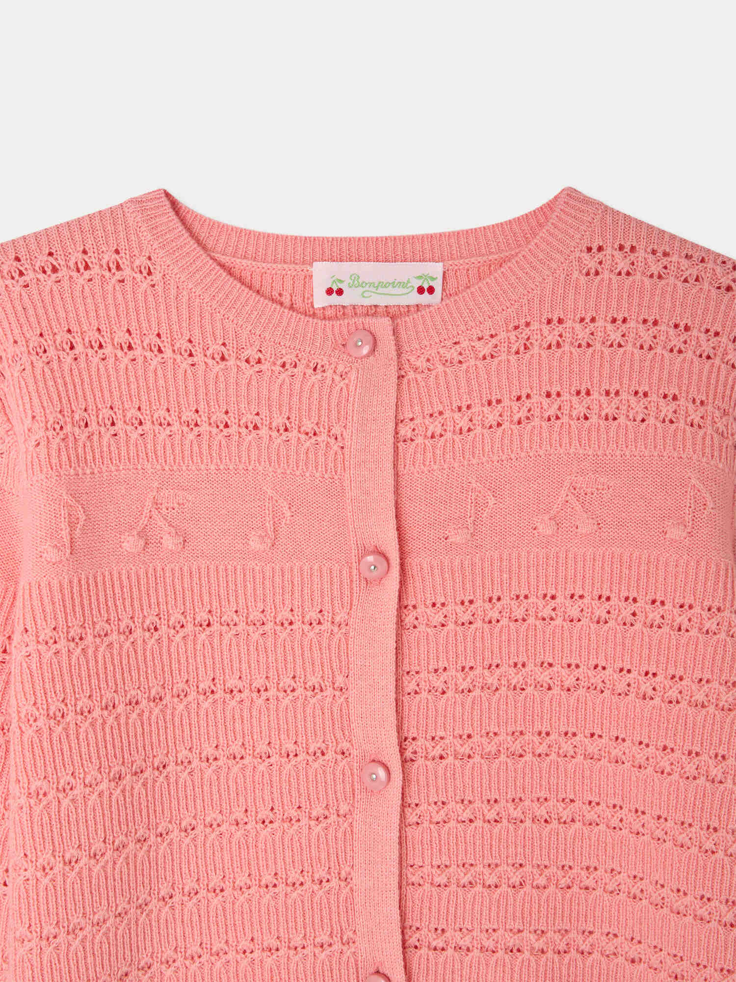 Mia cardigan with cherry and musical note pattern - Image 3