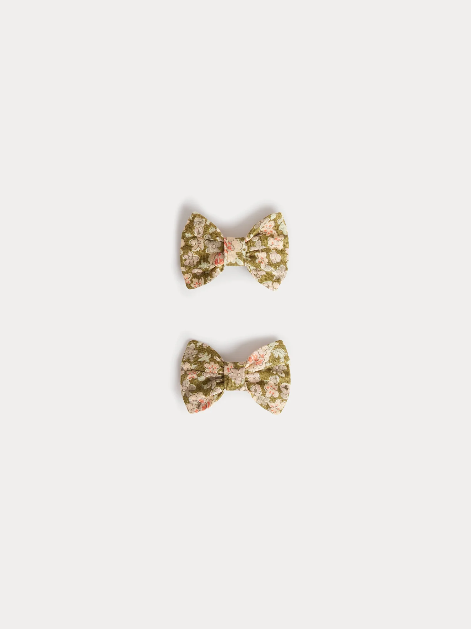 Miniclic hair clips in Liberty lime green organic cotton fabric