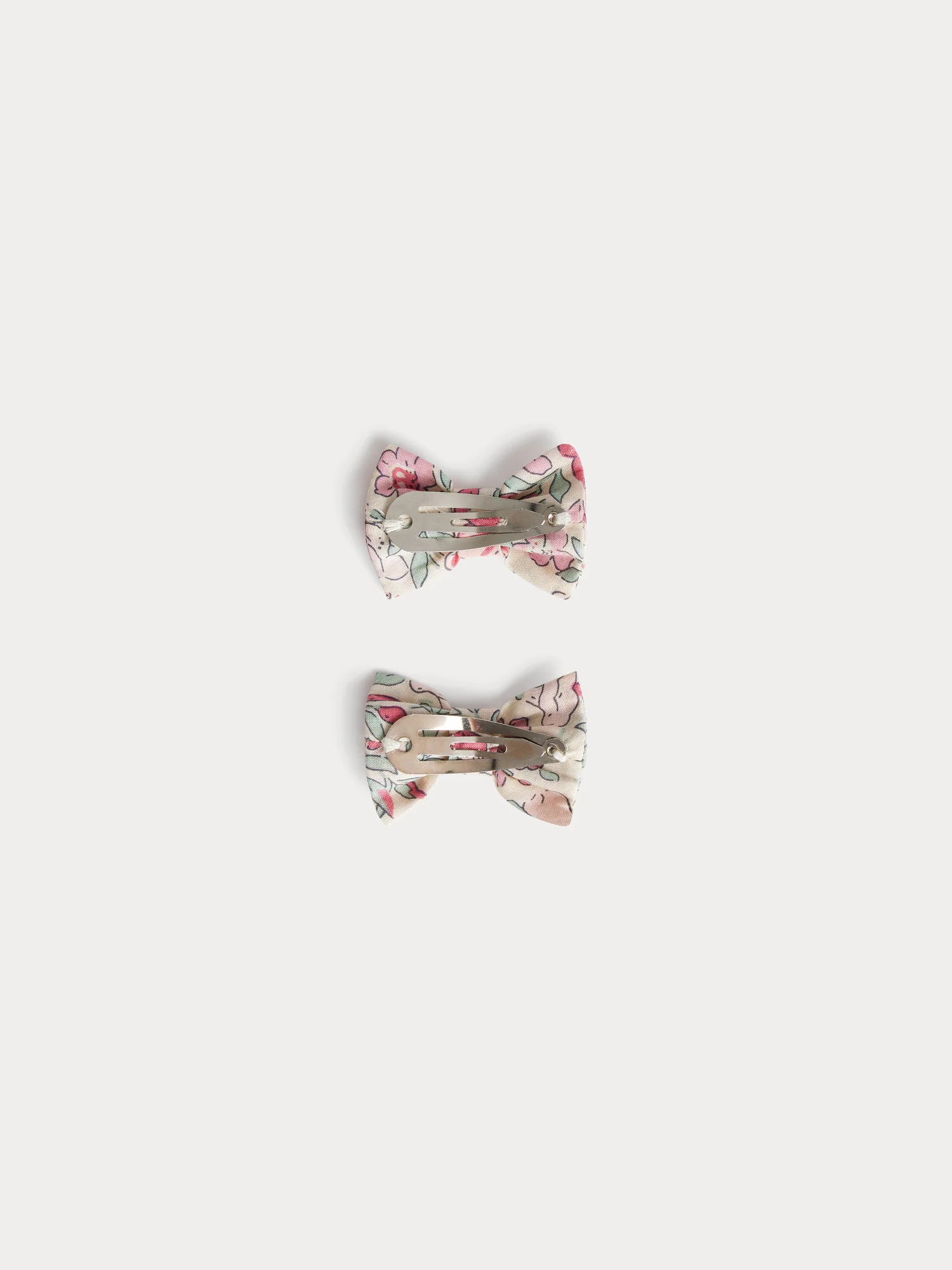 Miniclic hair clips in Liberty raspberry organic cotton fabric - Image 2