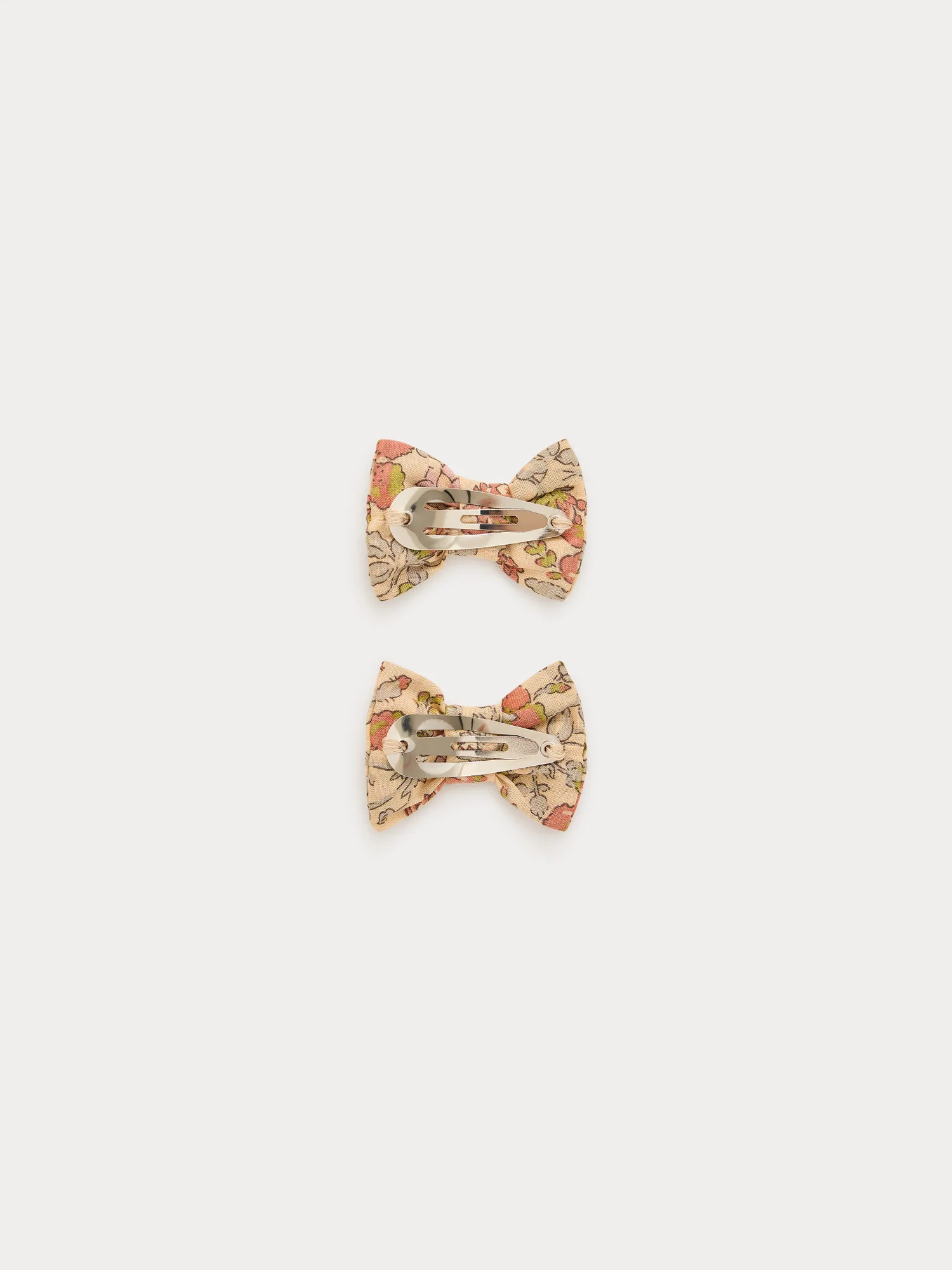 Miniclic hair clips in yellow Liberty fabric in organic cotton - Image 2