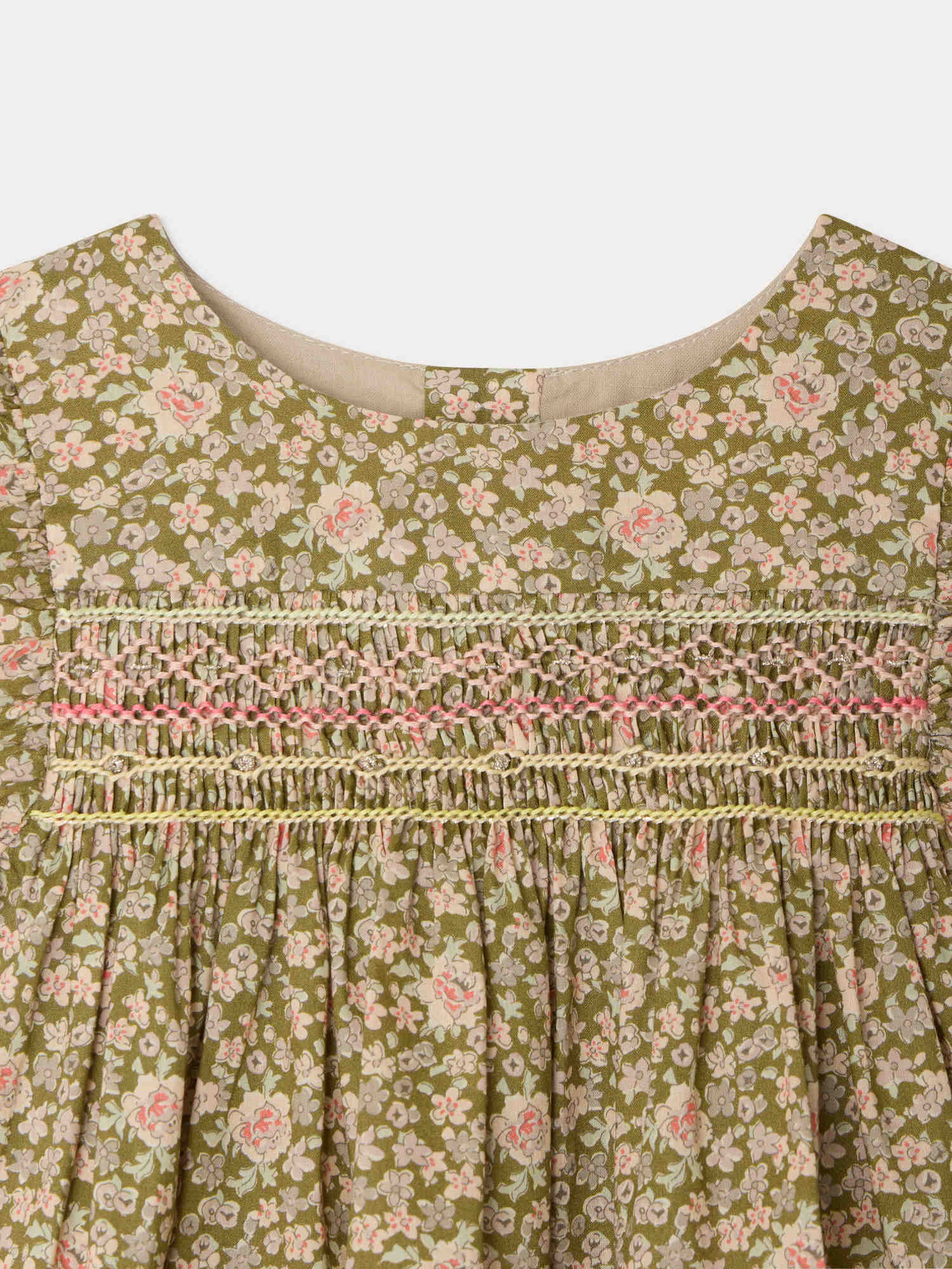 Naomie blouse smocked and hand-embroidered in Liberty organic cotton fabric - Image 3