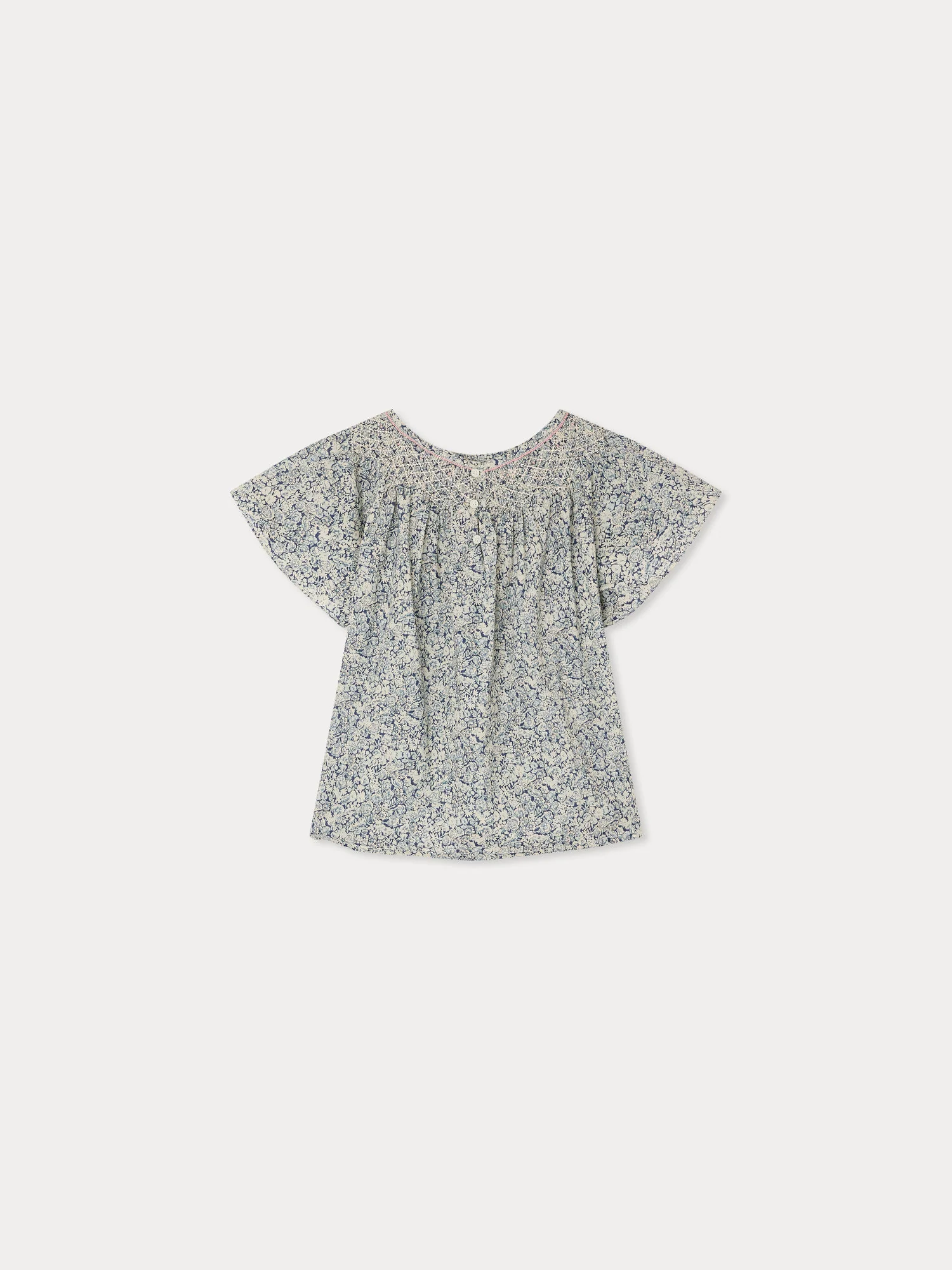 Nella smocked and hand-embroidered blouse in Liberty organic cotton fabric - Image 3