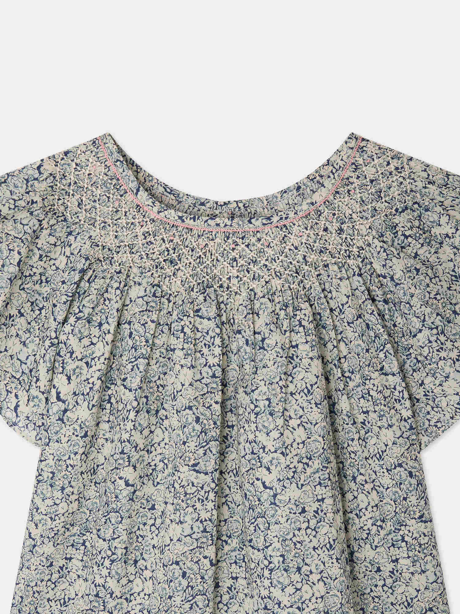 Nella smocked and hand-embroidered blouse in Liberty organic cotton fabric - Image 4