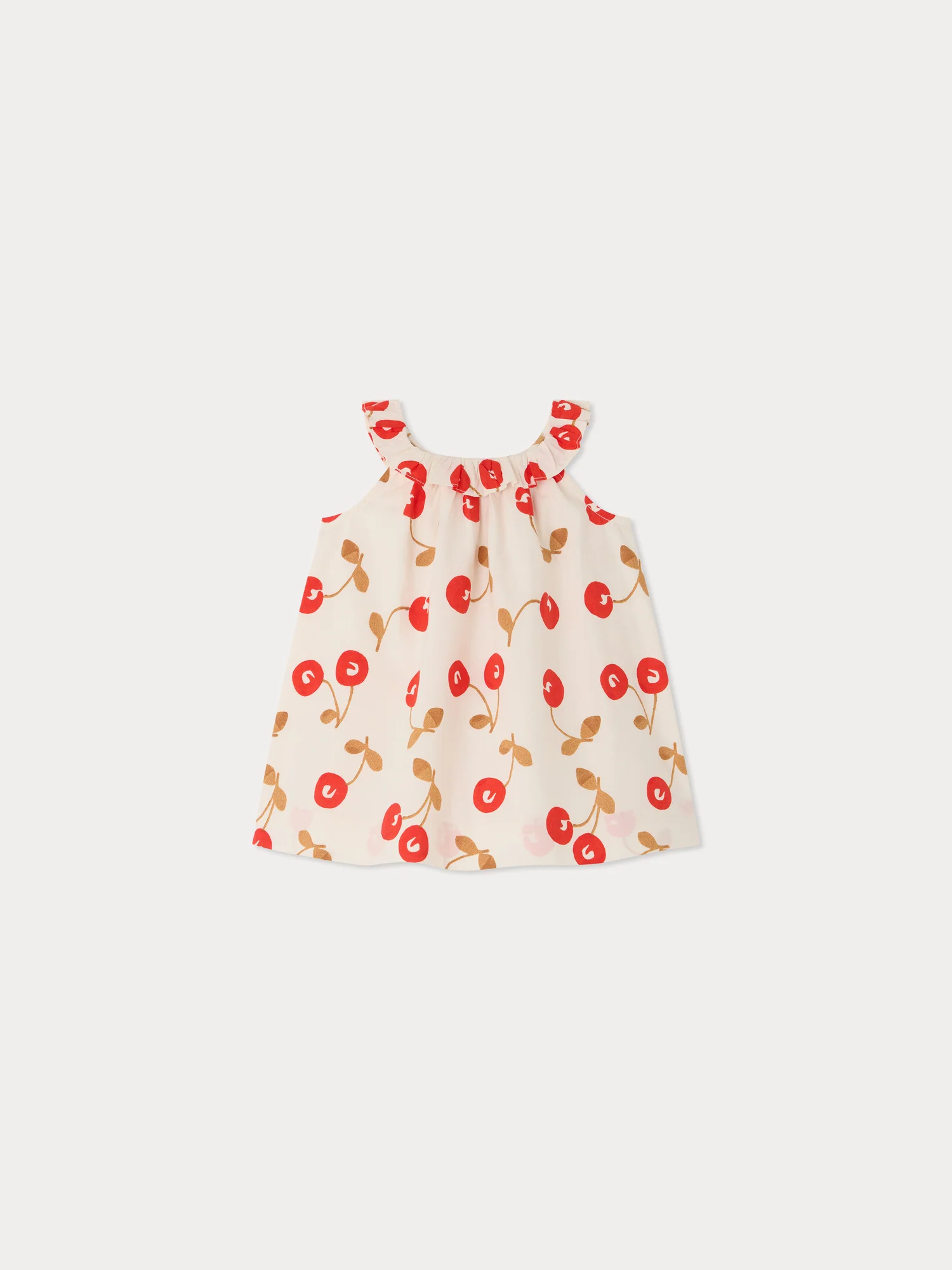 Niniki ruffled dress in organic cotton poplin