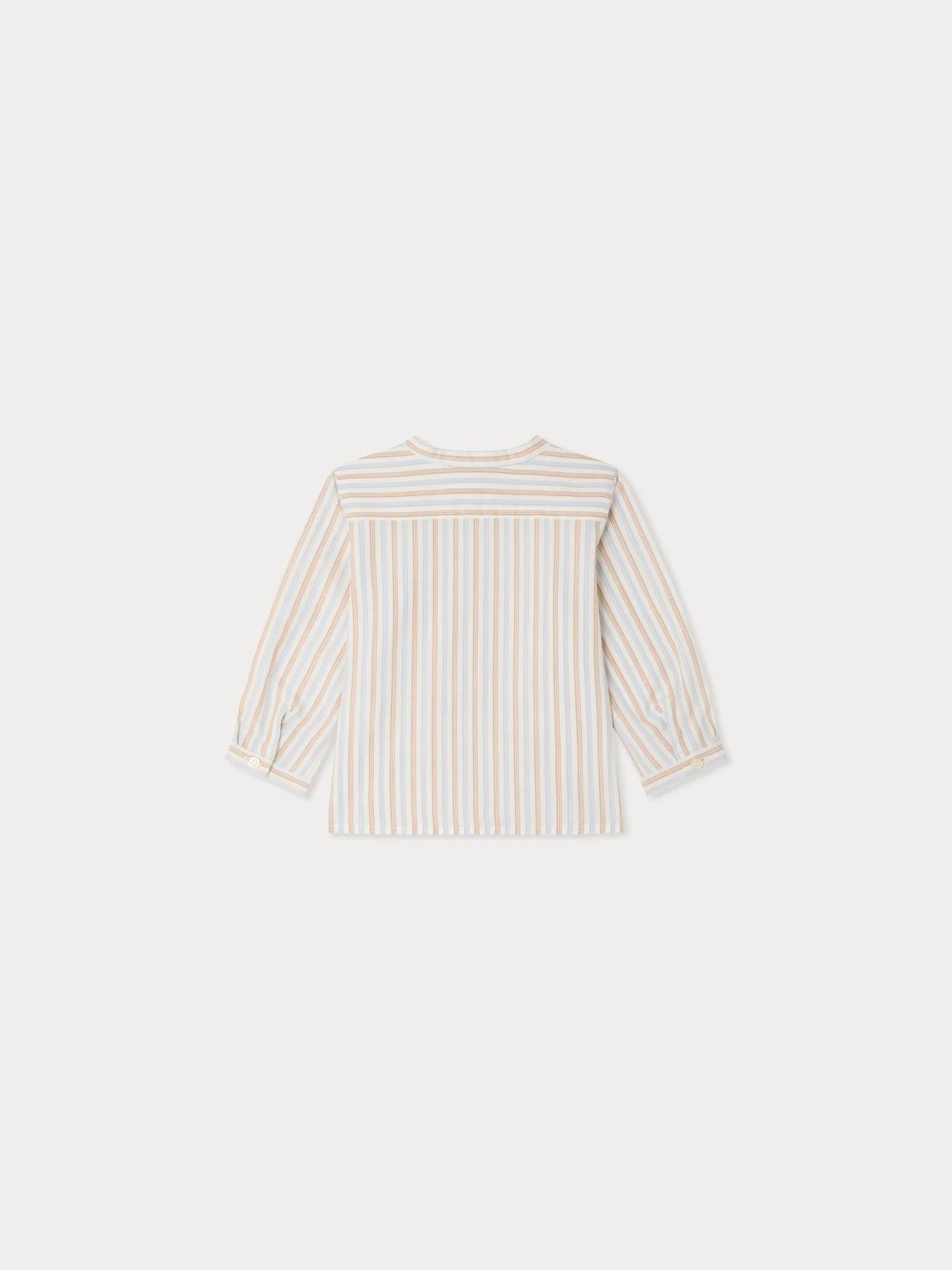 Polisson striped mandarin collar shirt in organic cotton - Image 3