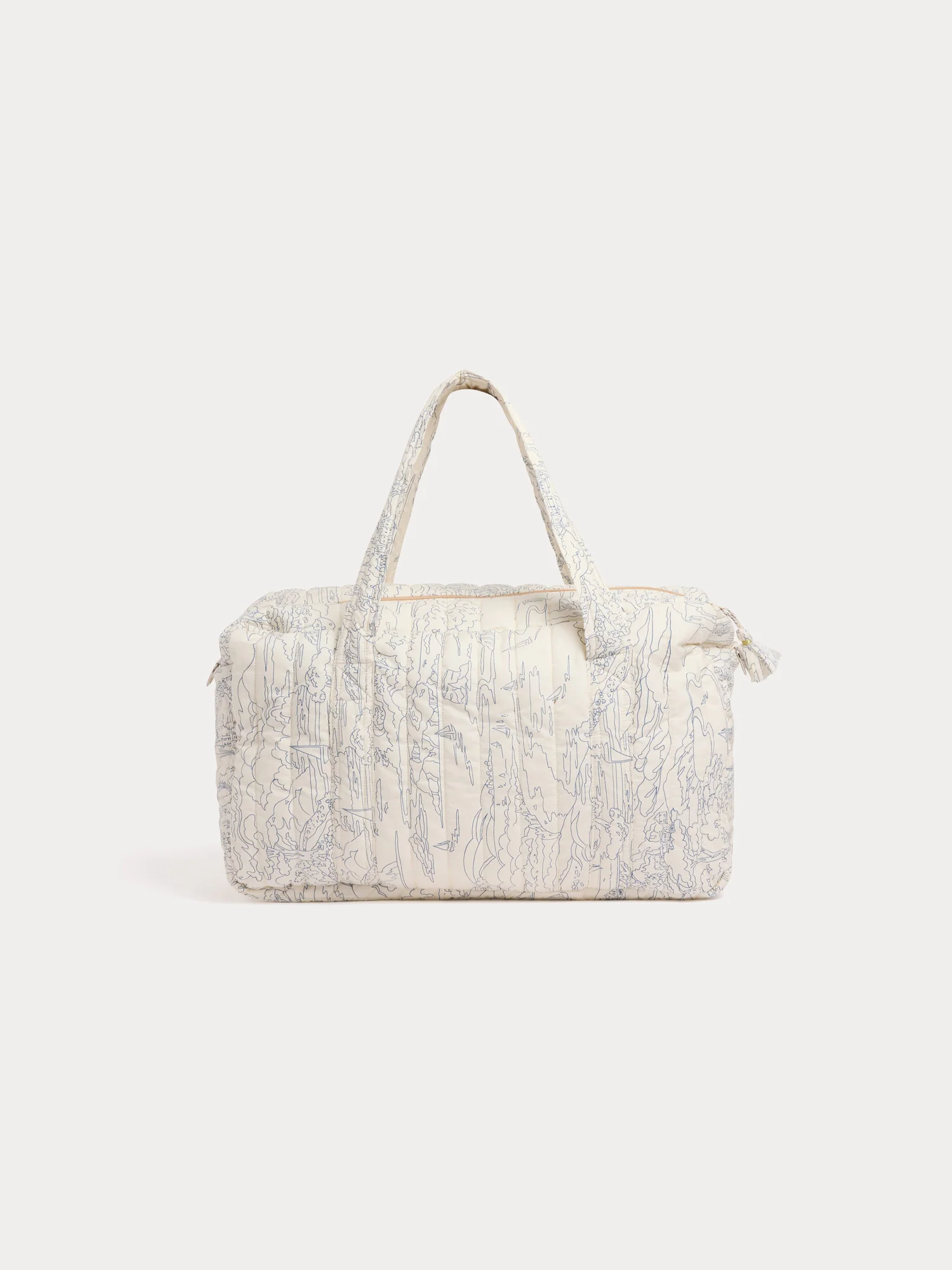 Quilted Piou blue changing bag in Liberty organic cotton fabric - Image 2