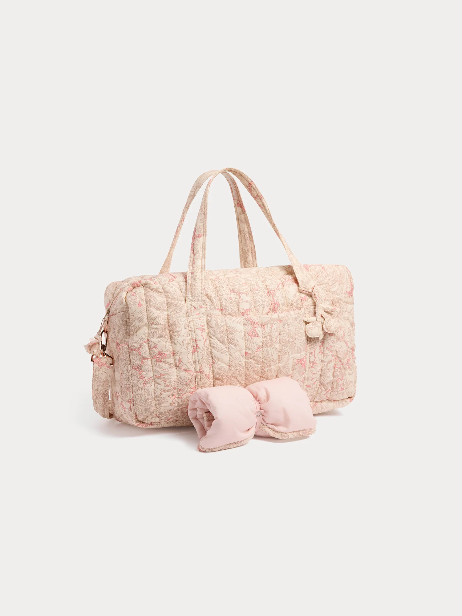 Quilted Piou pink changing bag in Liberty organic cotton fabric - Image 3