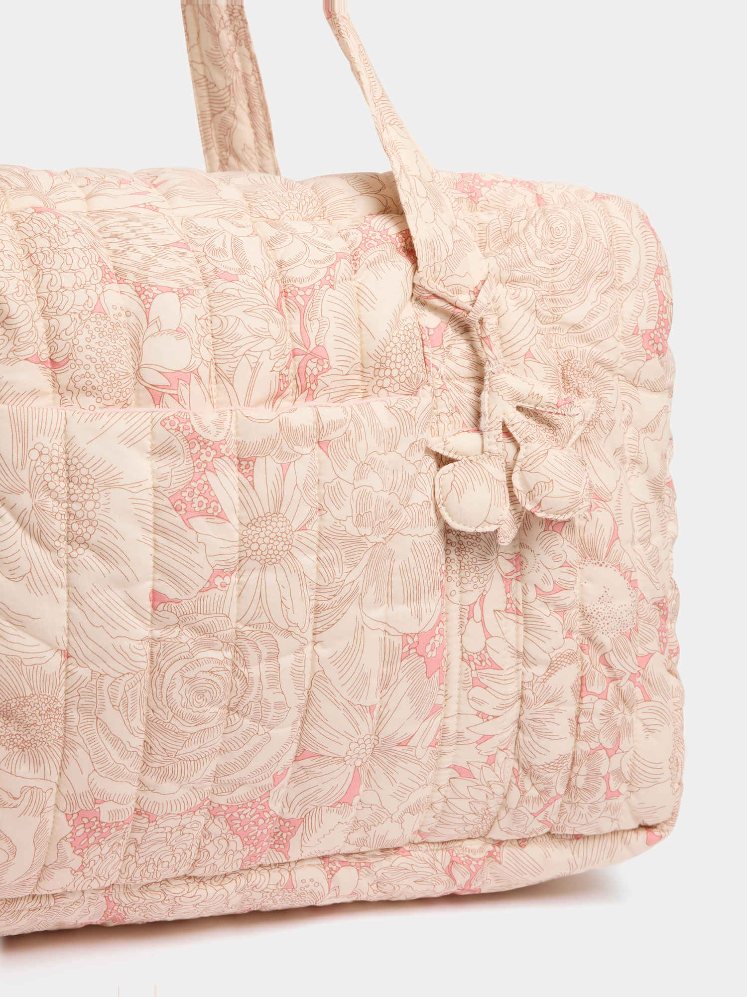 Quilted Piou pink changing bag in Liberty organic cotton fabric - Image 4