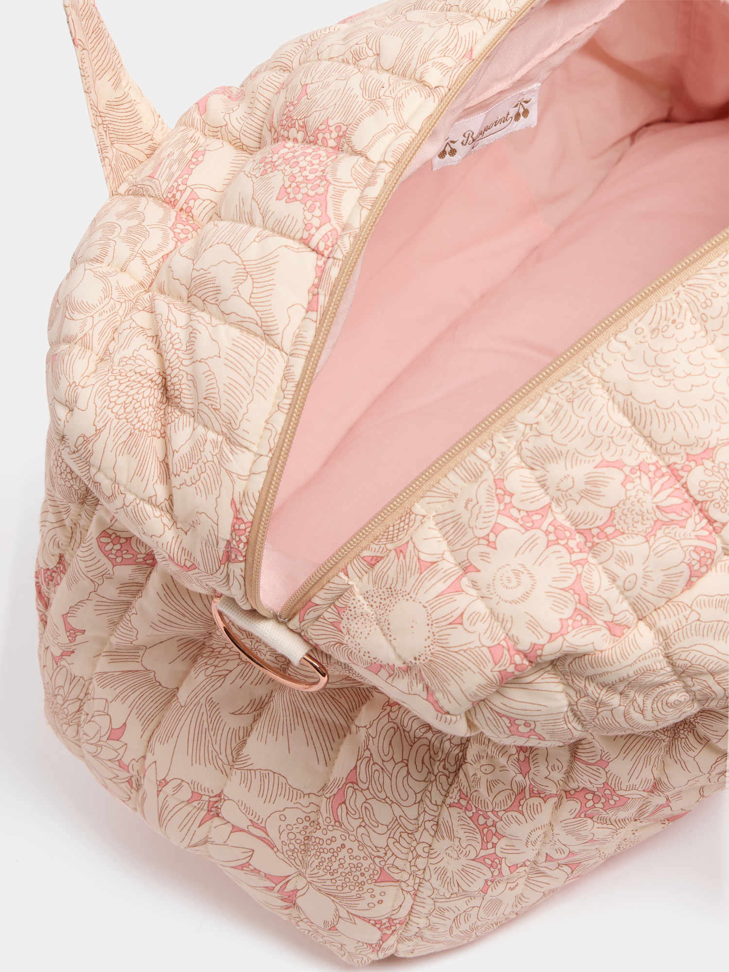 Quilted Piou pink changing bag in Liberty organic cotton fabric - Image 5