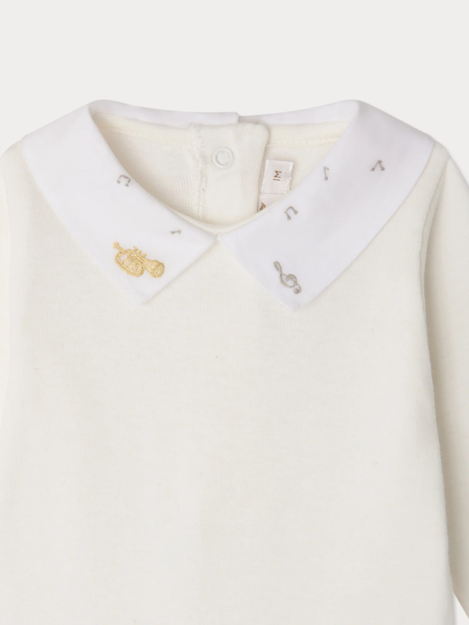 Septembre hand-embroidered trumpet bodysuit in organic cotton - Image 3