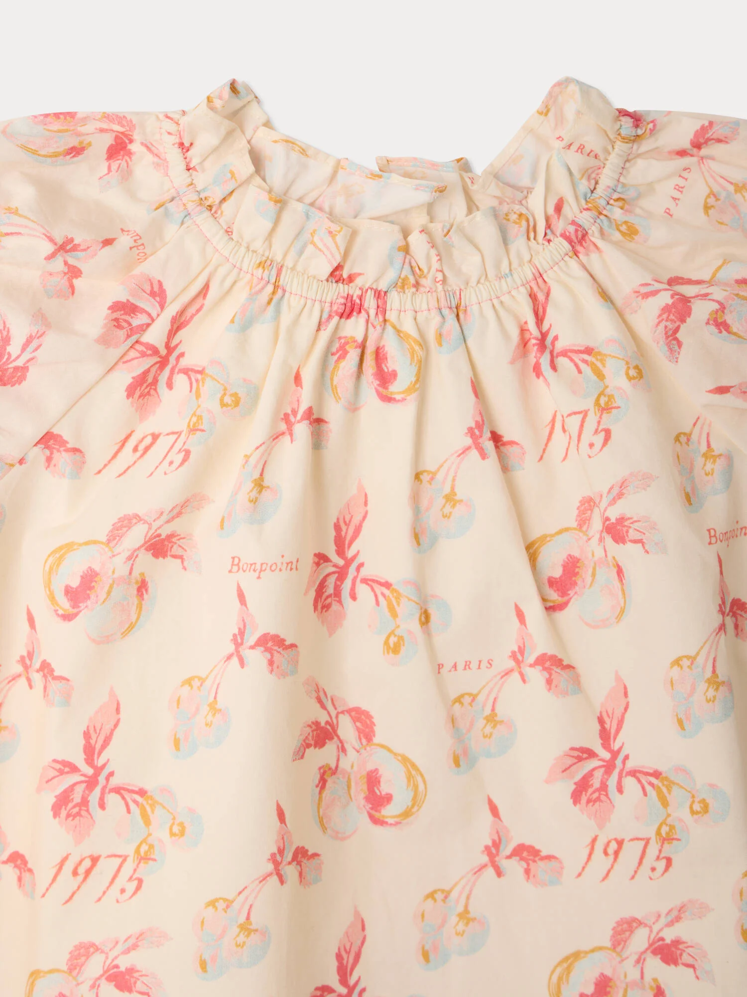 Sidwel baby dress with cherry print in organic cotton - Image 3