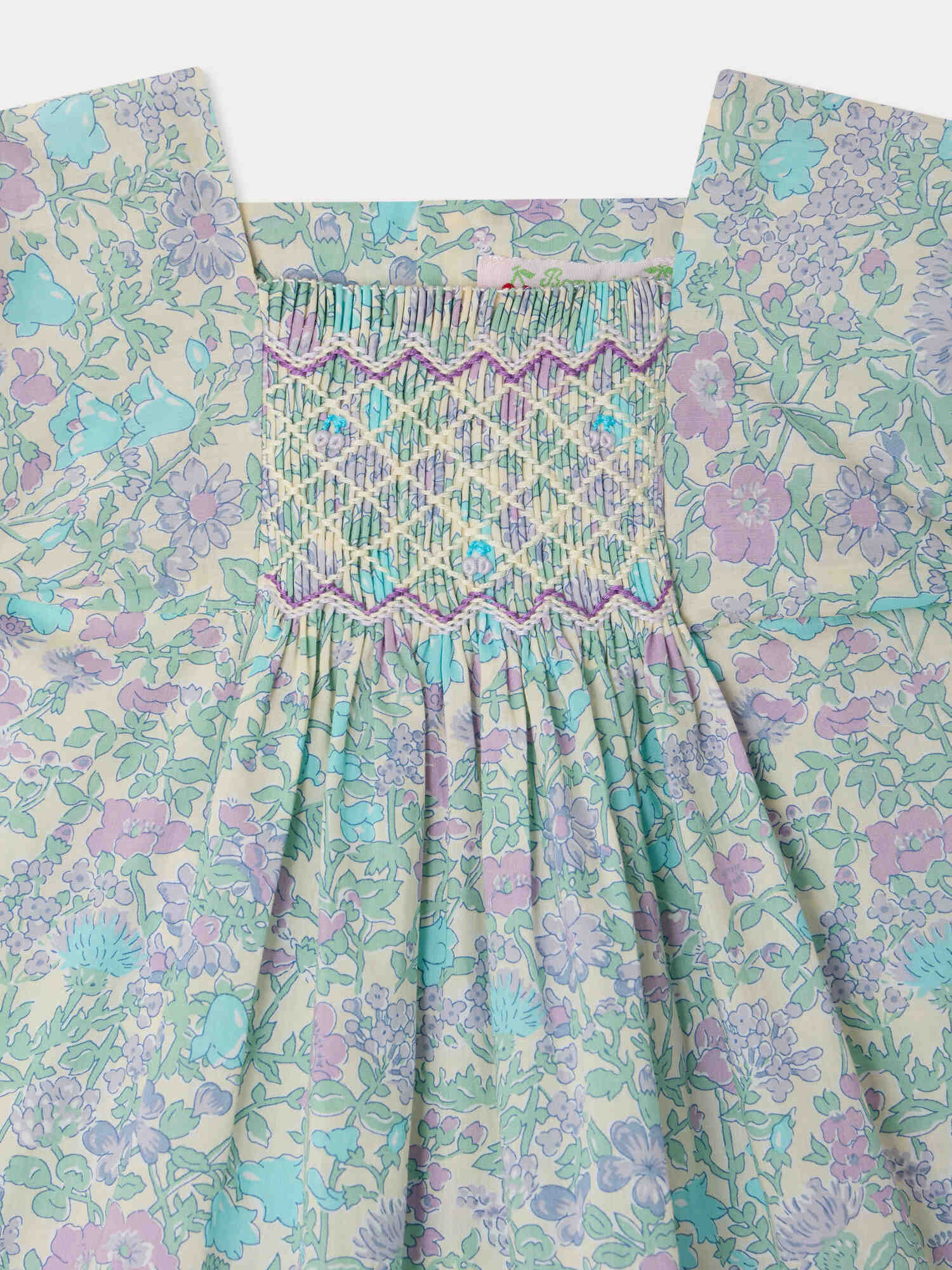 Smocked and hand-embroidered Pais dress in Liberty organic cotton fabric - Image 4