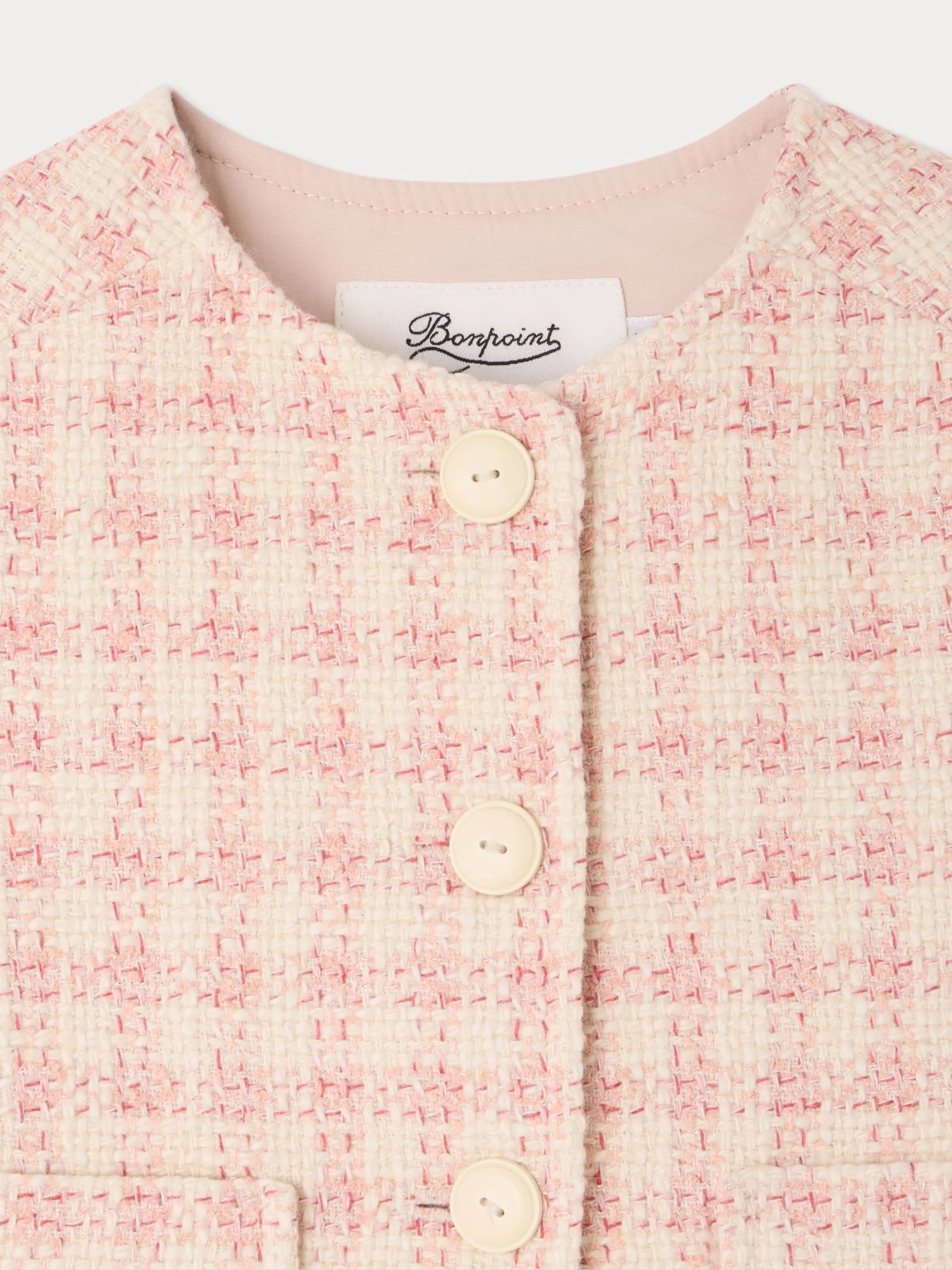 Tabitha jacket in powder pink tweed - Image 3
