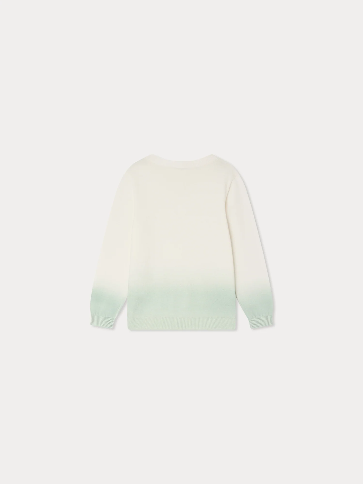 Tahar green dip-dye sweater in organic cotton - Image 3