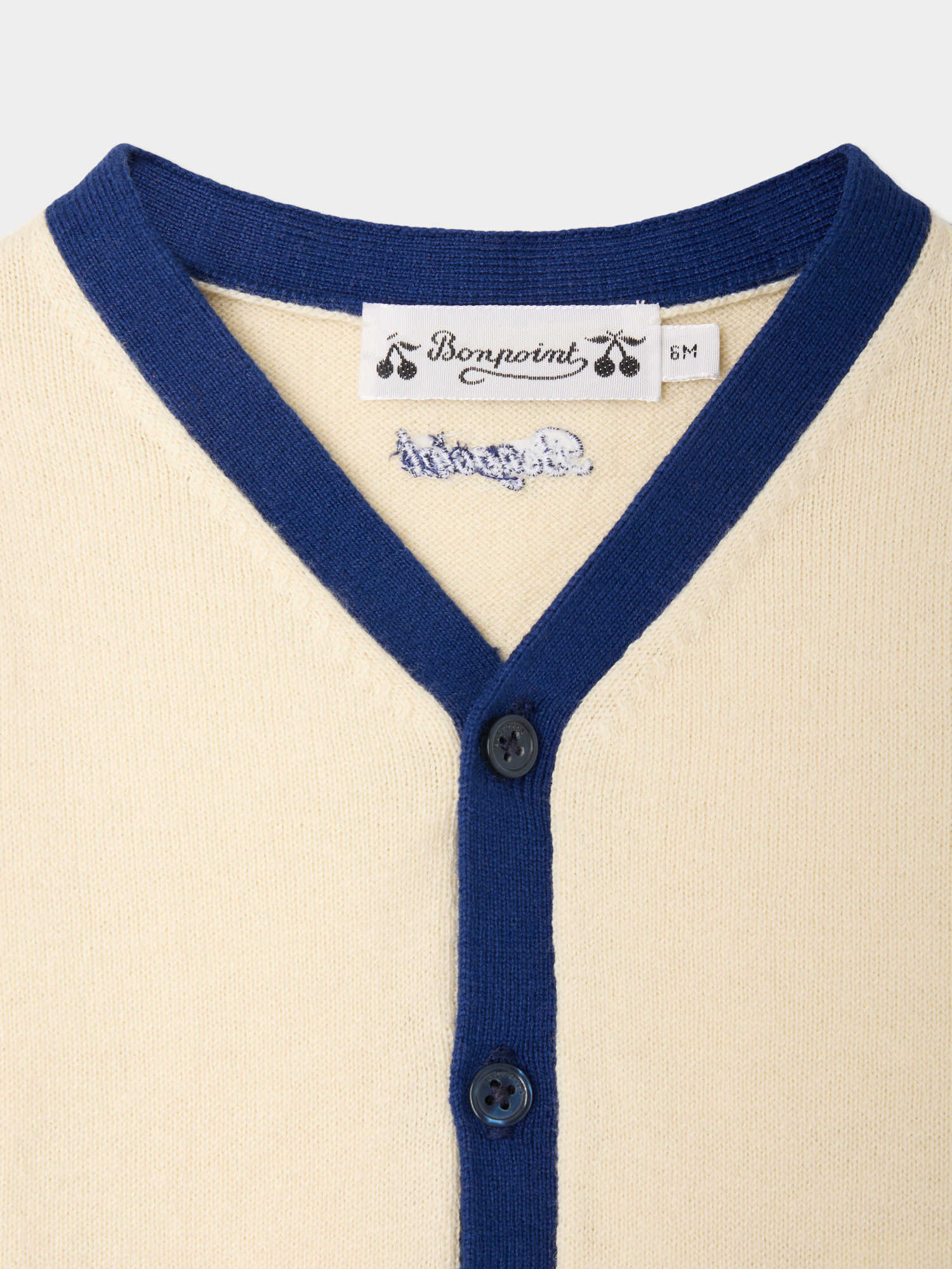 Tahiel V-neck cardigan in organic cotton and cashmere - Image 4
